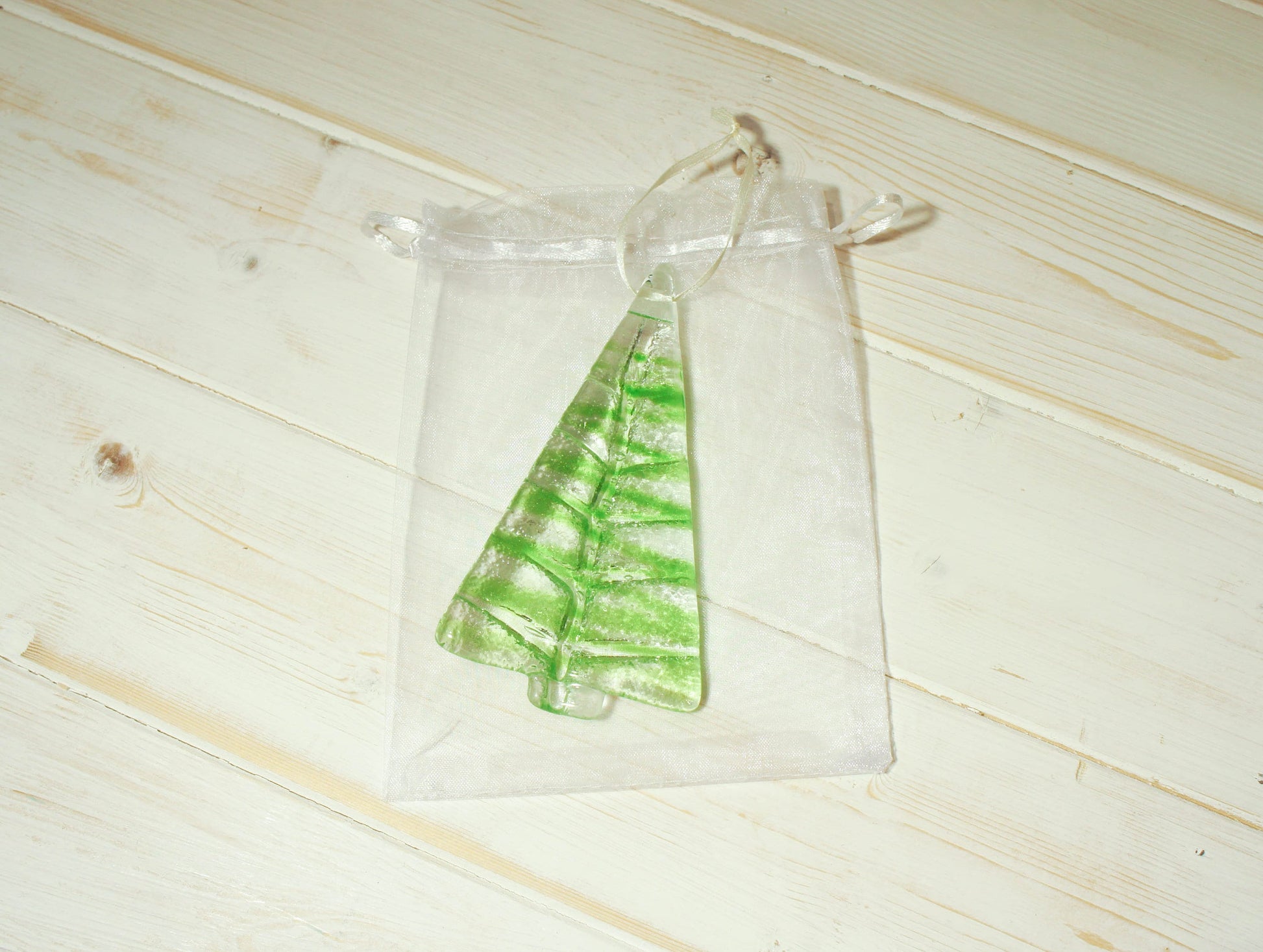 2 to 6 medium lime green trees, hanging lime green Christmas Decoration, 12cm/3 3/4"tall-glass tree Christmas tree decoration