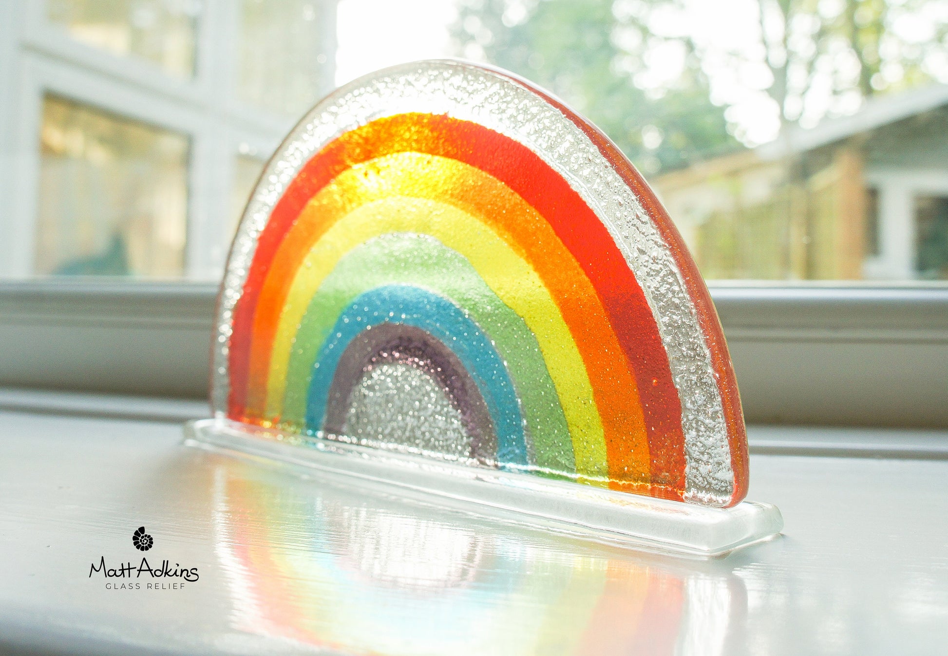 glass suncatcher	rainbow art glass	rainbow suncatcher	gift set	sea glass art	rainbow	glassware	gift for couple	sympathy gift	pet memorial	pet loss gifts	pride lgbt	rainbow gifts