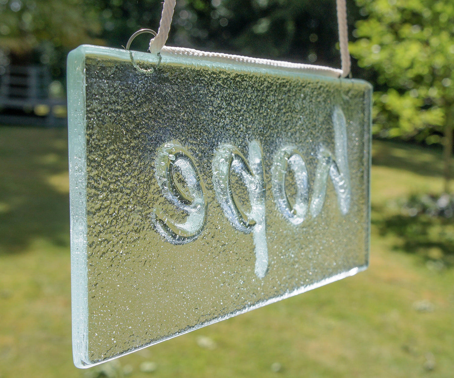 Hope Suncatcher 20x10cm(8x4")| Hope Sign Fused Glass Clear Hanging Suncatcher | hope word sign | Handmade Window Decoration Art
