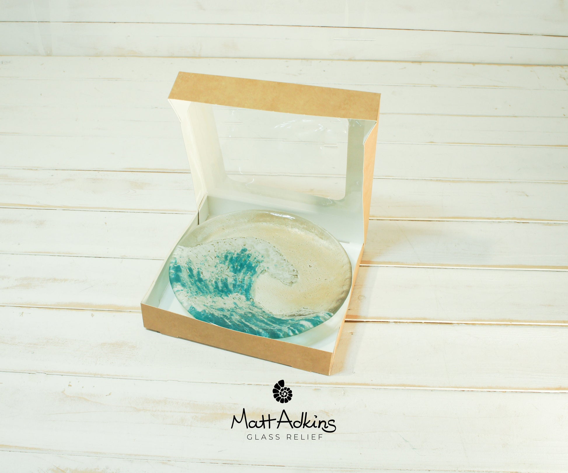 Teal Wave Bowl 20cm(8"), Turquoise Wave Sea Beach Fused Glass Fruit Bowl, beach room decor, seaside gifts, modern art, sea glass ornament
