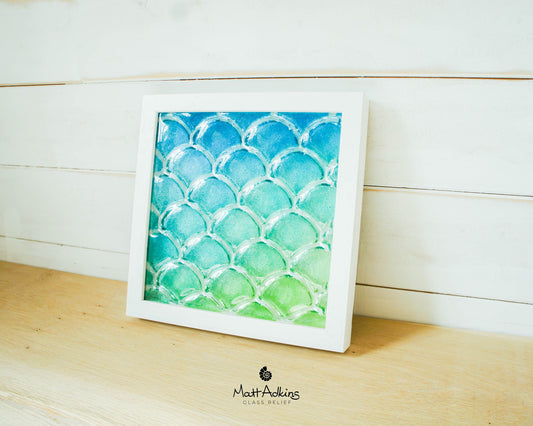 fish scale art, fish scale frame, fish scale glass art