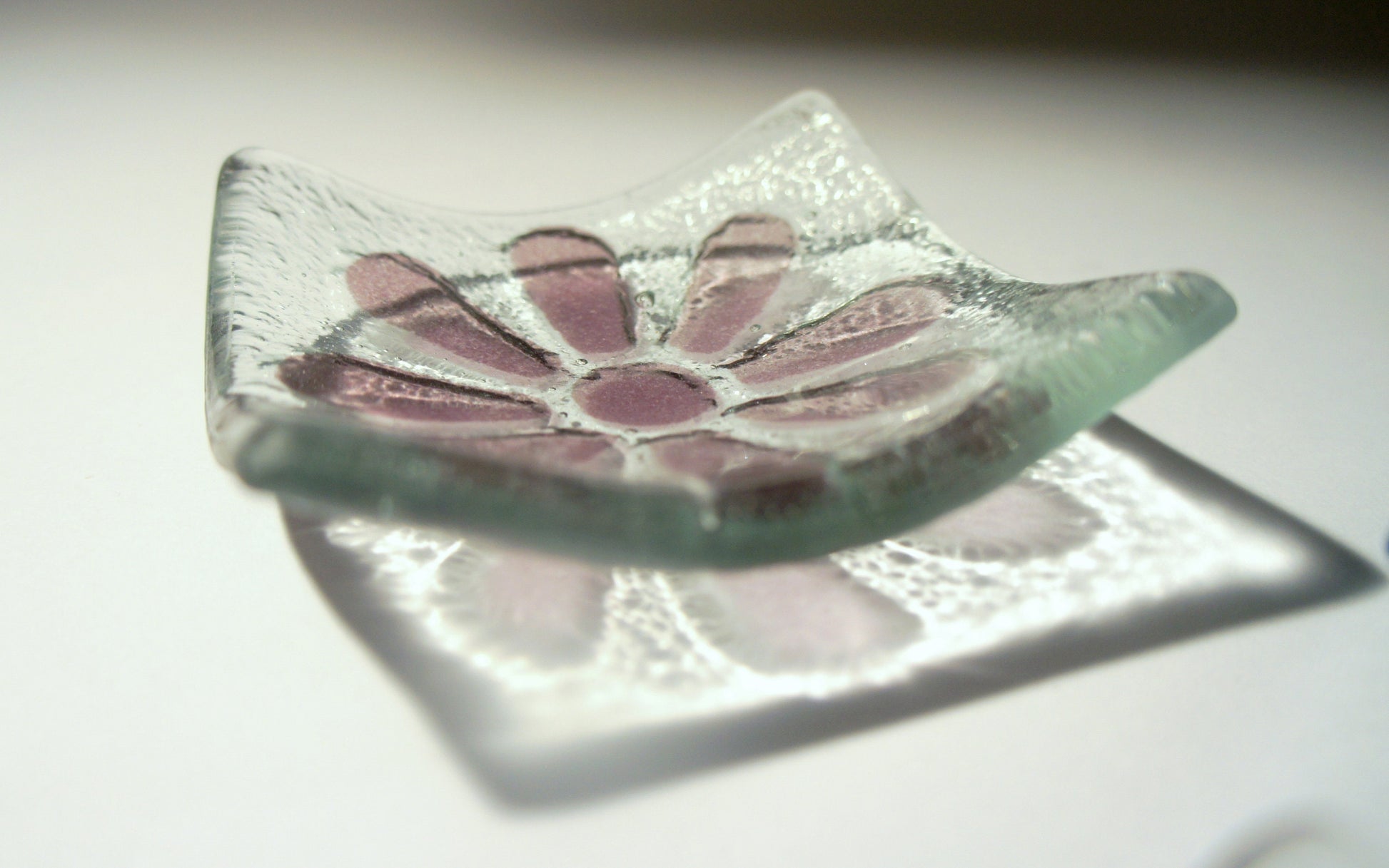 flower daisy ring glass dish, dish, heart trinket, jewelry dish, daisy, candle holder