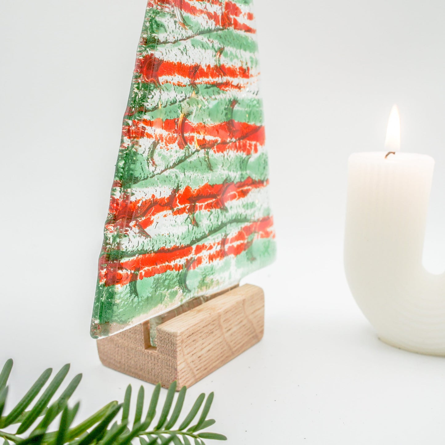 red green fused glass christmas decoration, glass christmas, glass christmas, glass christmas tree glass christmas ornament