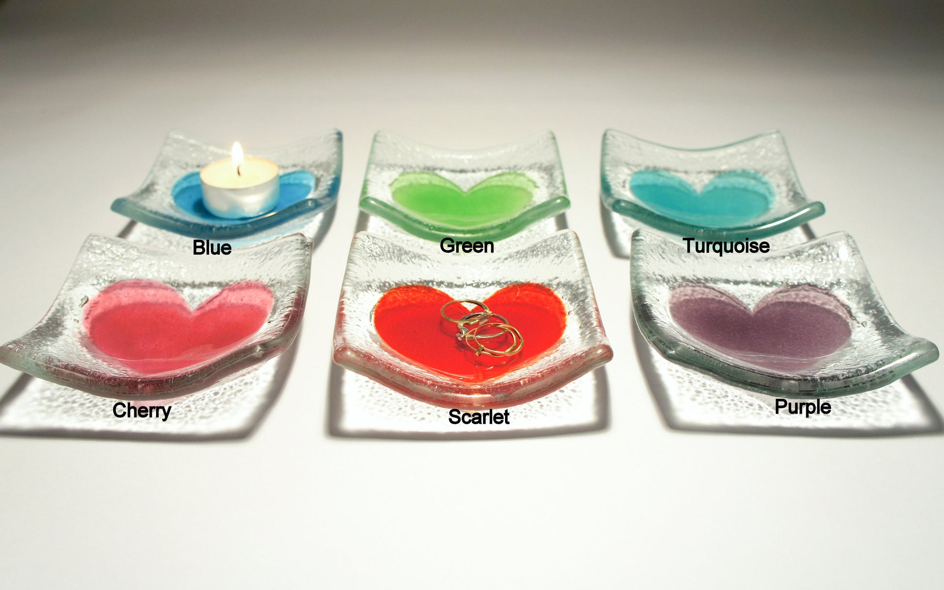 ring glass dish, heart dish, heart trinket, jewelry dish, heart, candle holder