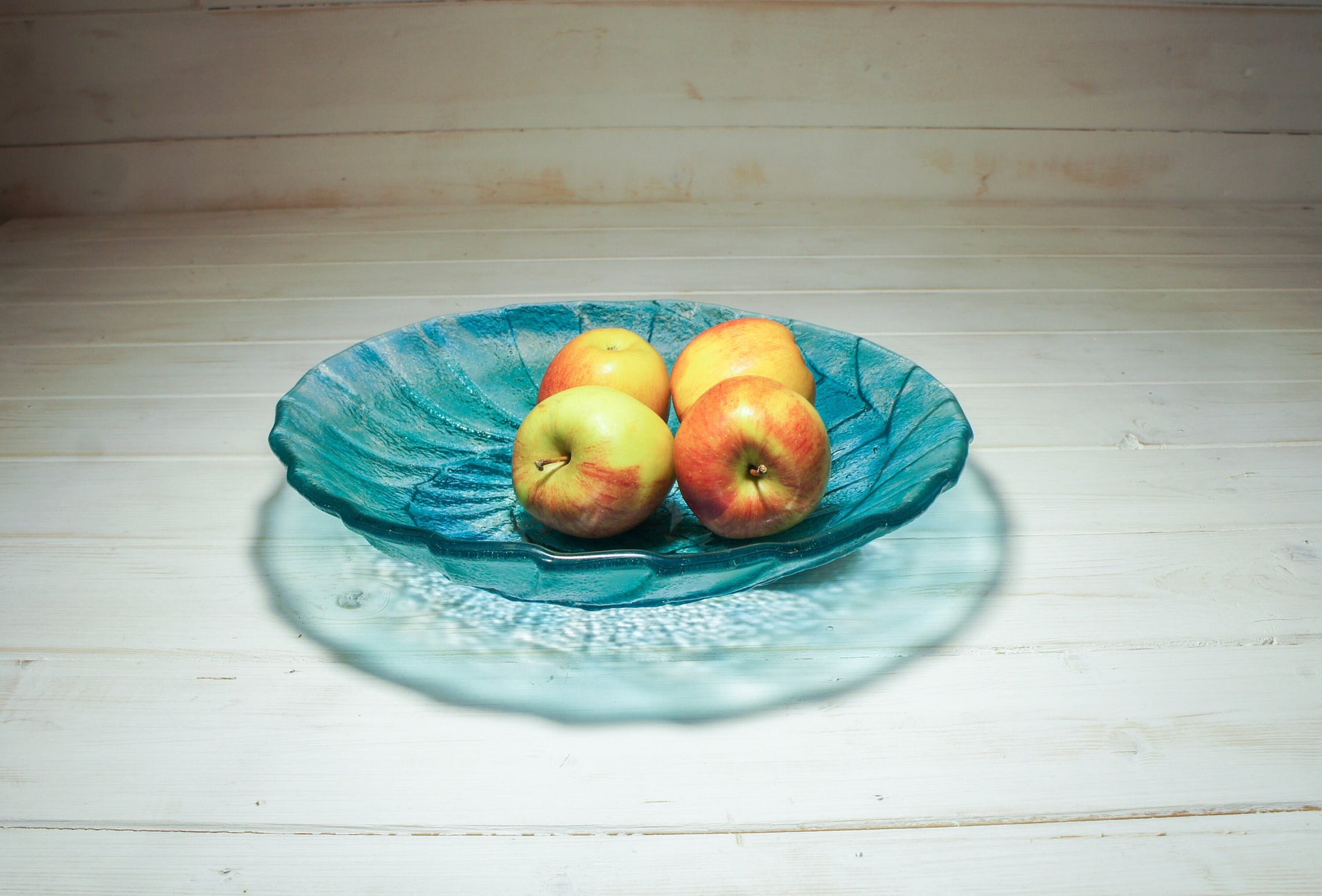 glass bowl, fruit bowl, ammonite glass fruit bowl, fossil ornament, teal bowl decor