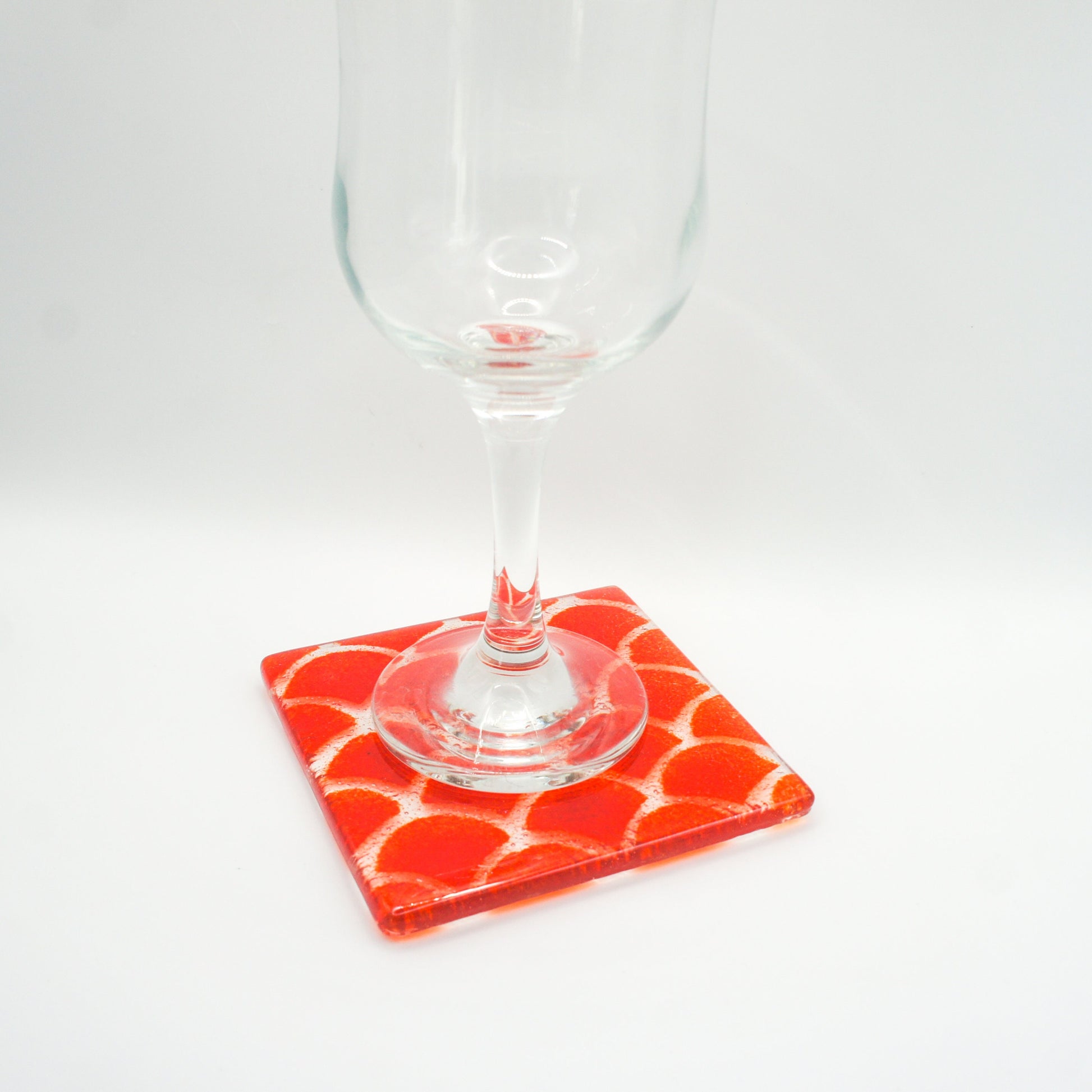 set of 4 Fishscale Fused Glass Coasters, coaster with japanese pattern 10cm(4"), house warming gifts, tile coaster, handmade coaster, gifts