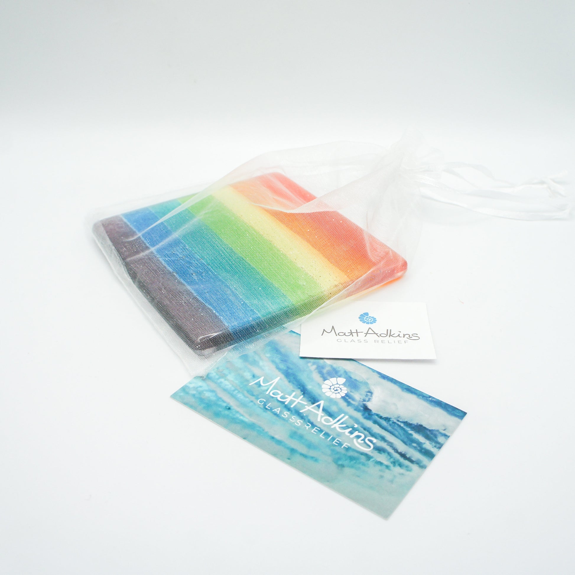 rainbow fused glass coaster, handmade coaster, tile coaster, rainbow glass, fused glass, fusing, lgbtq gift, housewarming gift, pride gift, gift for her, gift for him,colourful coaster, glass art, single gift
