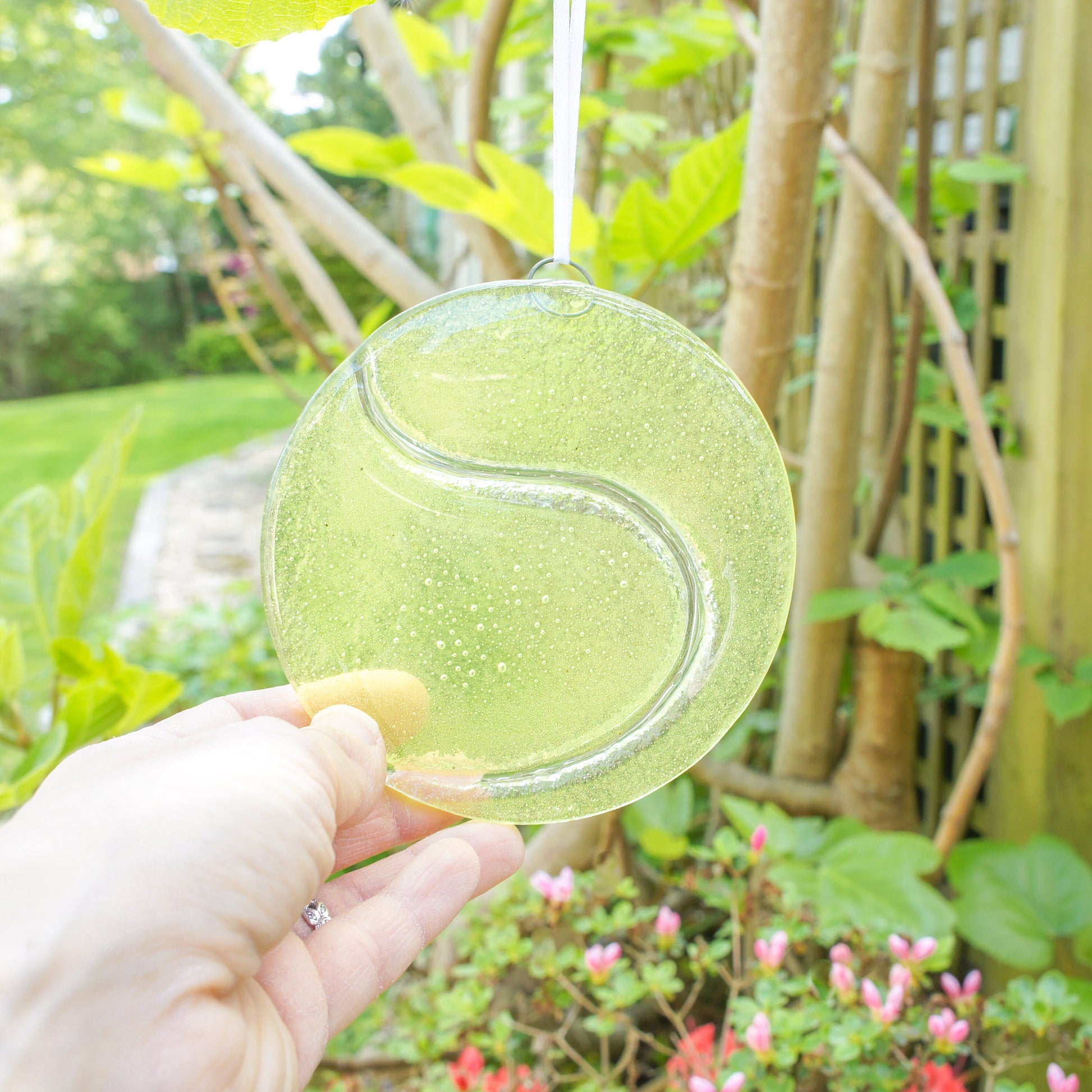 Tennis Glass Suncatcher 12cm (5"), fused glass, hanging ornament, ball, sport decor, tennis gifts, small gifts, boyfriend gift, brother gift