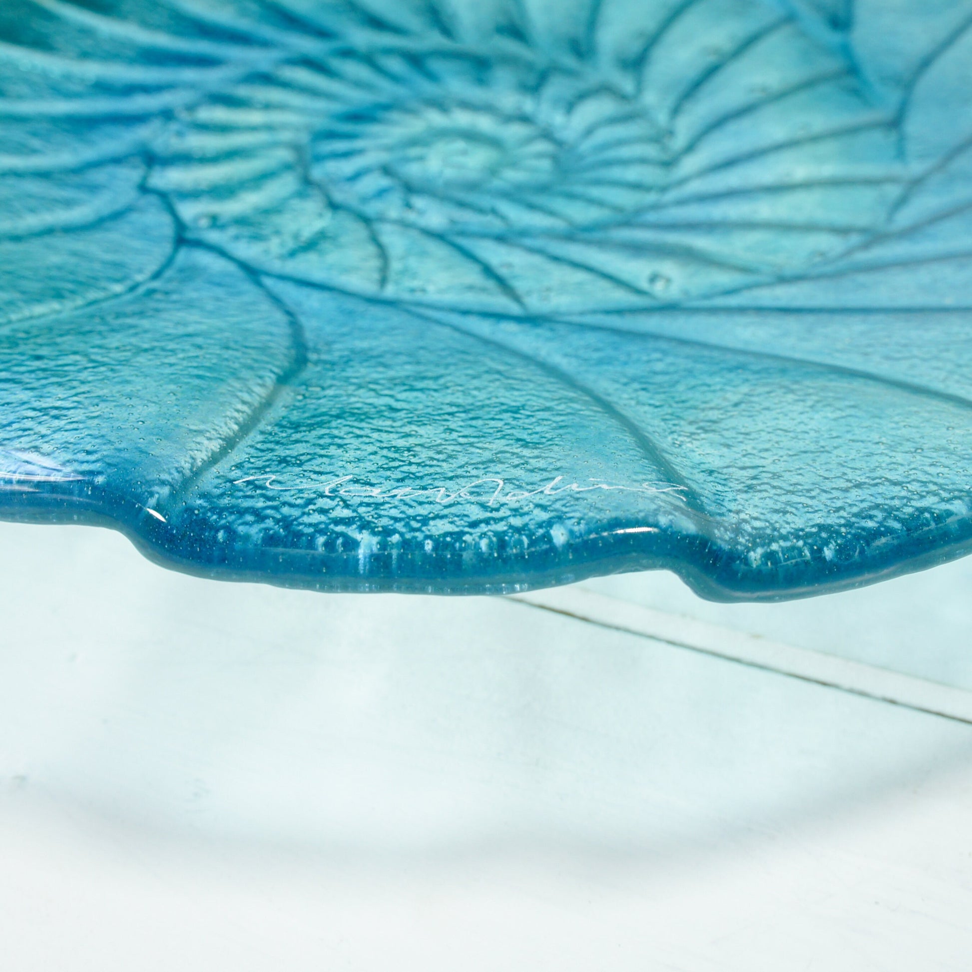 glass bowl, fruit bowl, ammonite glass fruit bowl, fossil ornament, blue teal bowl decor,Beach House Decor, Decorative Bowl, Glass Art