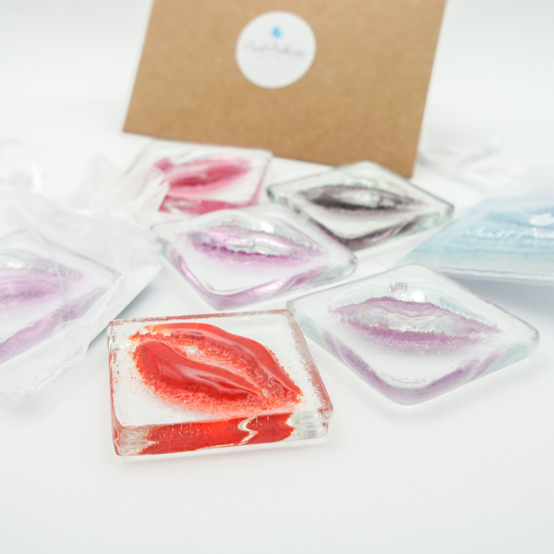Fused Glass Kiss Lips Pocket Hug Engraved I love you girlfriend gift boyfriend gift teenage girl gift sea glass art 1st anniversary bridesmaid gifts cheap gifts wedding favours