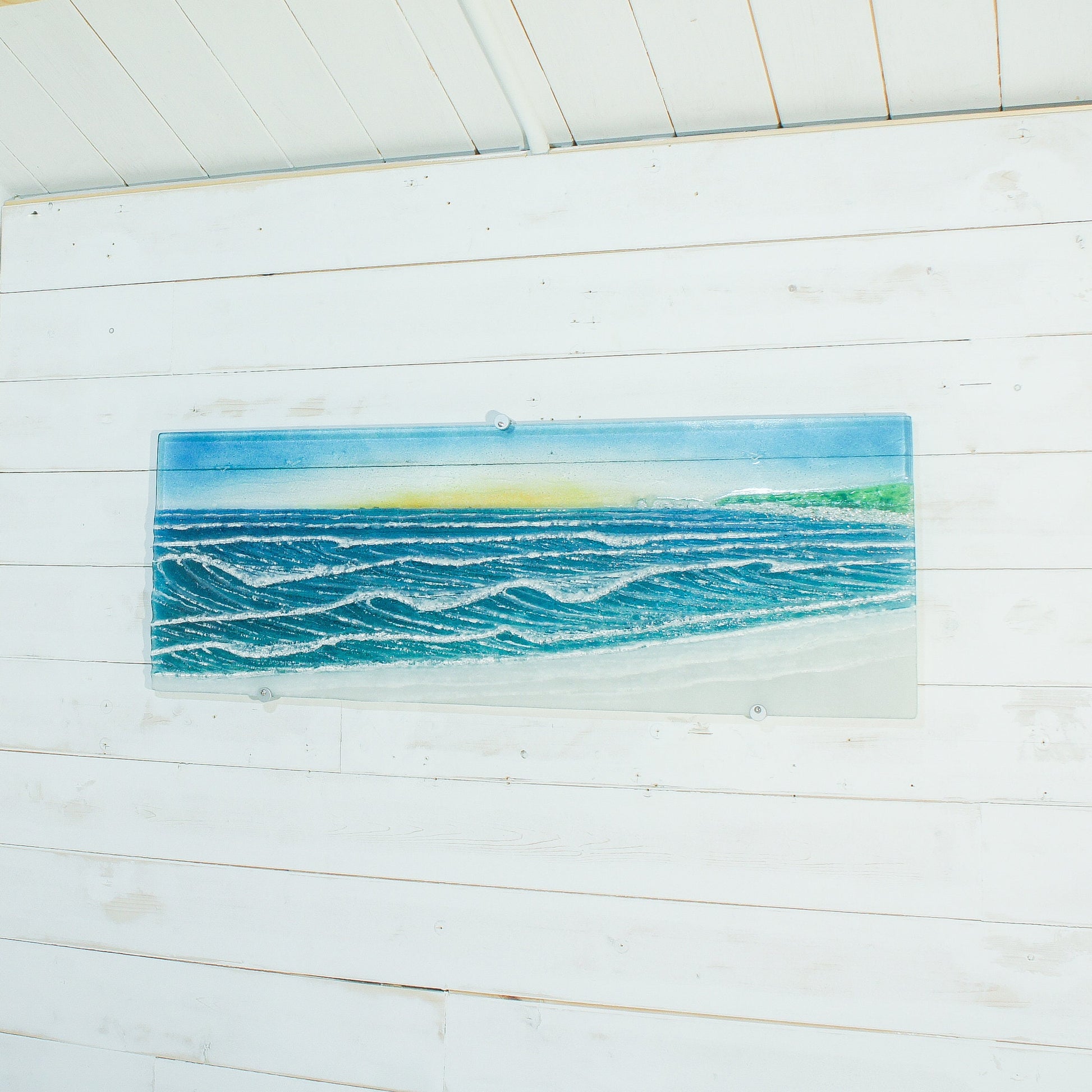 Extra Large Art
Panoramic Wall Art
Blue Teal Sunset
Wave Wall Art
3D art
sea glass art
textured art
wall sculpture
glass wall panel
landscape wall art
modern 3d art
living room decor
turquoise sailing