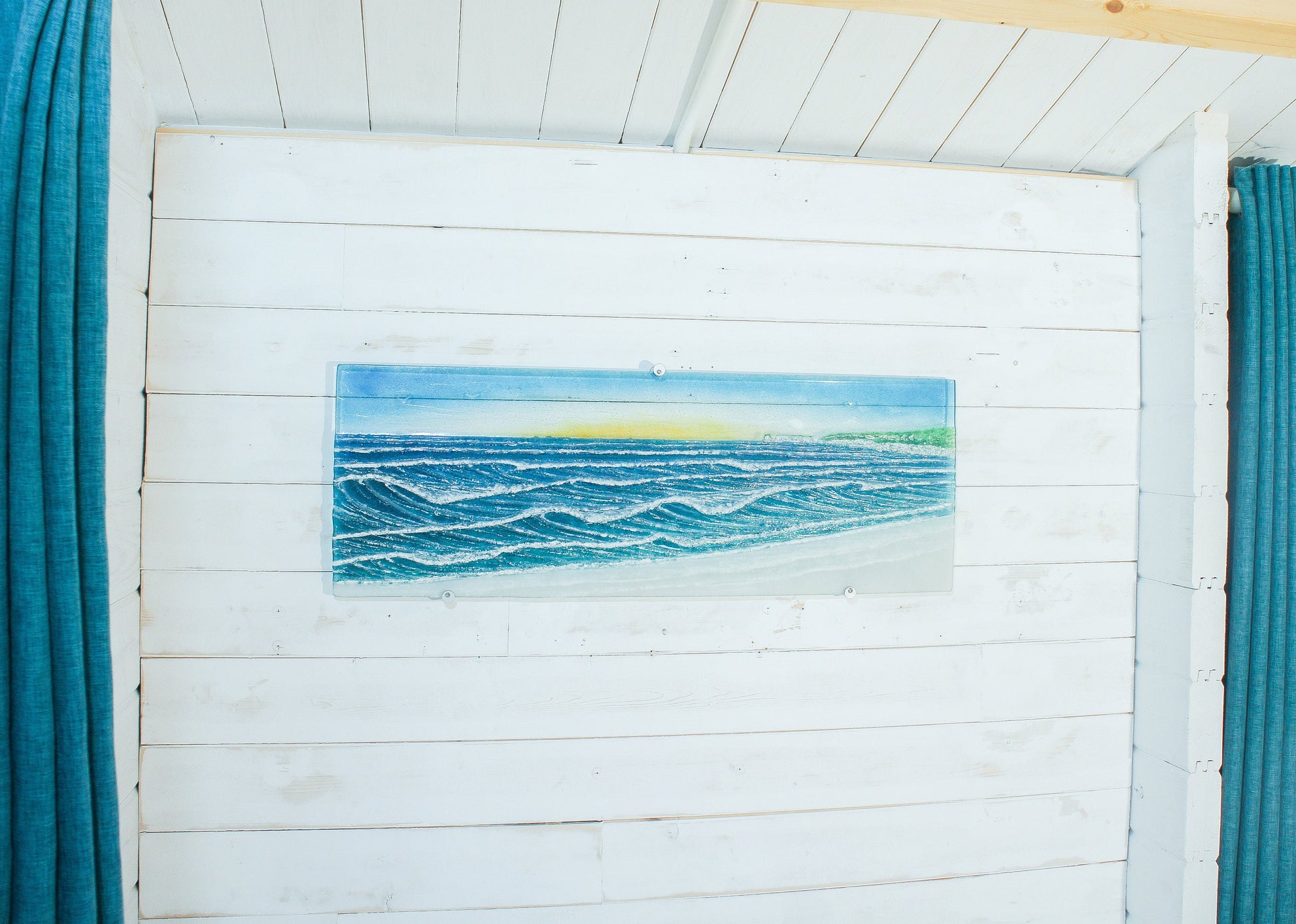 Extra Large Art
Panoramic Wall Art
Blue Teal Sunset
Wave Wall Art
3D art
sea glass art
textured art
wall sculpture
glass wall panel
landscape wall art
modern 3d art
living room decor
turquoise sailing