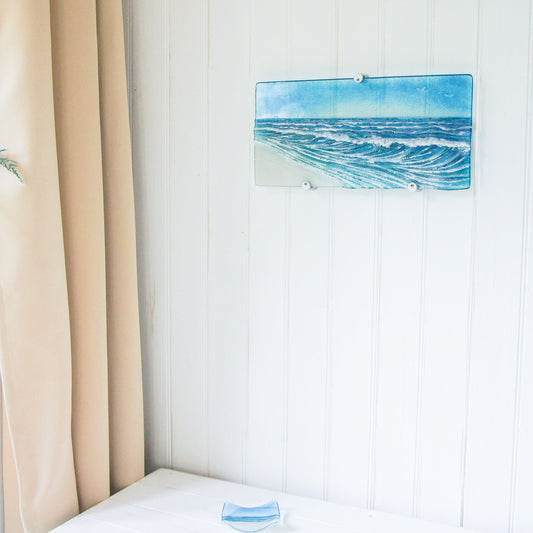 wall glass art
coastal home decor
fused glass wall art
ocean wall art
wave sculpture
beach room decor
office wall art
breaking wave
textured wall art
modern wall art
glass fusing teal
sea glass surfing