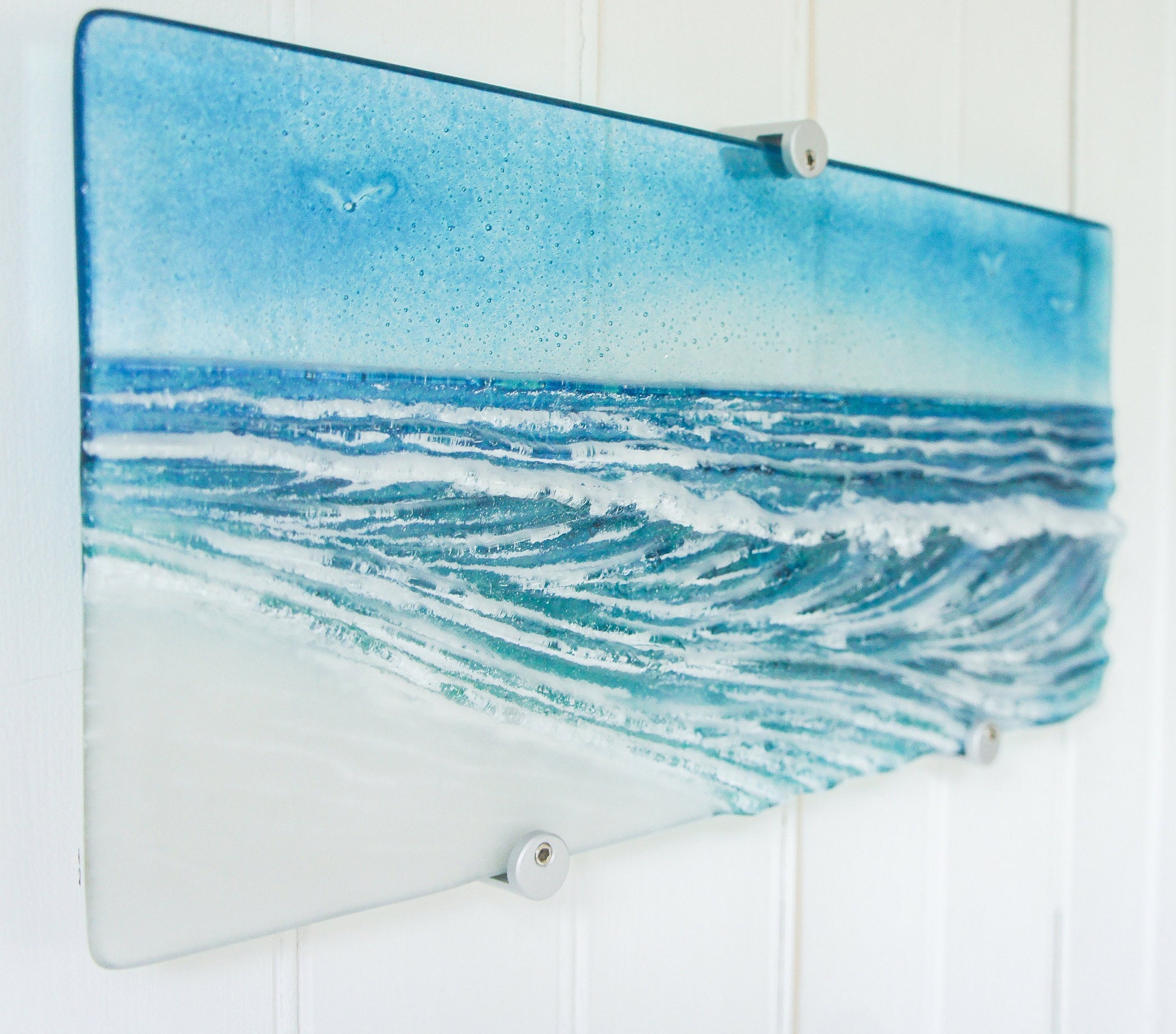 wall glass art
coastal home decor
fused glass wall art
ocean wall art
wave sculpture
beach room decor
office wall art
breaking wave
textured wall art
modern wall art
glass fusing teal
sea glass surfing