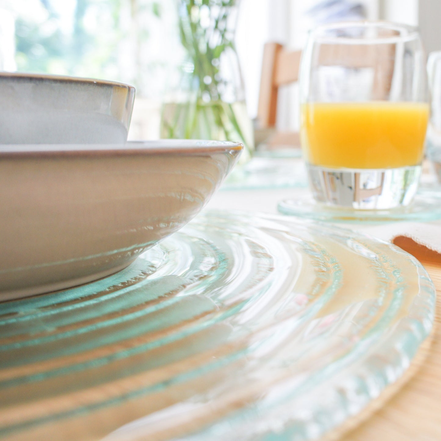 clear placemats, see-through tablemats, Coasters Set handmade dinner set dinner service wedding gift Glass Placemats fused glass table mats placemat coaster set dinnerware tablemats hosting decor housewarming gift first home gift table protector