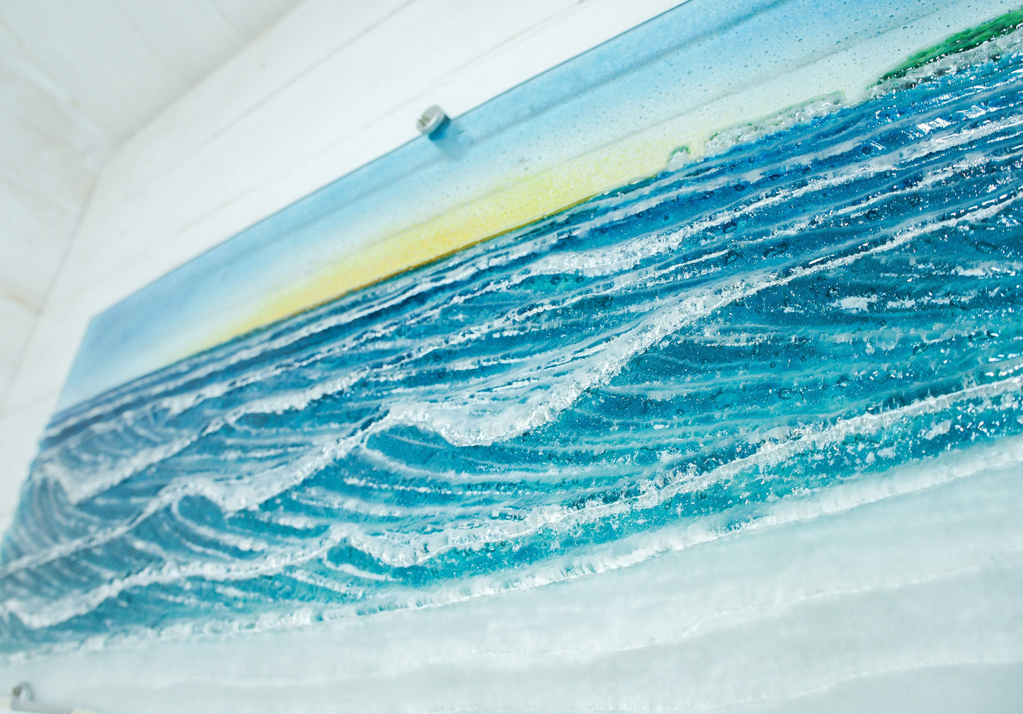Extra Large Art
Panoramic Wall Art
Blue Teal Sunset
Wave Wall Art
3D art
sea glass art
textured art
wall sculpture
glass wall panel
landscape wall art
modern 3d art
living room decor
turquoise sailing