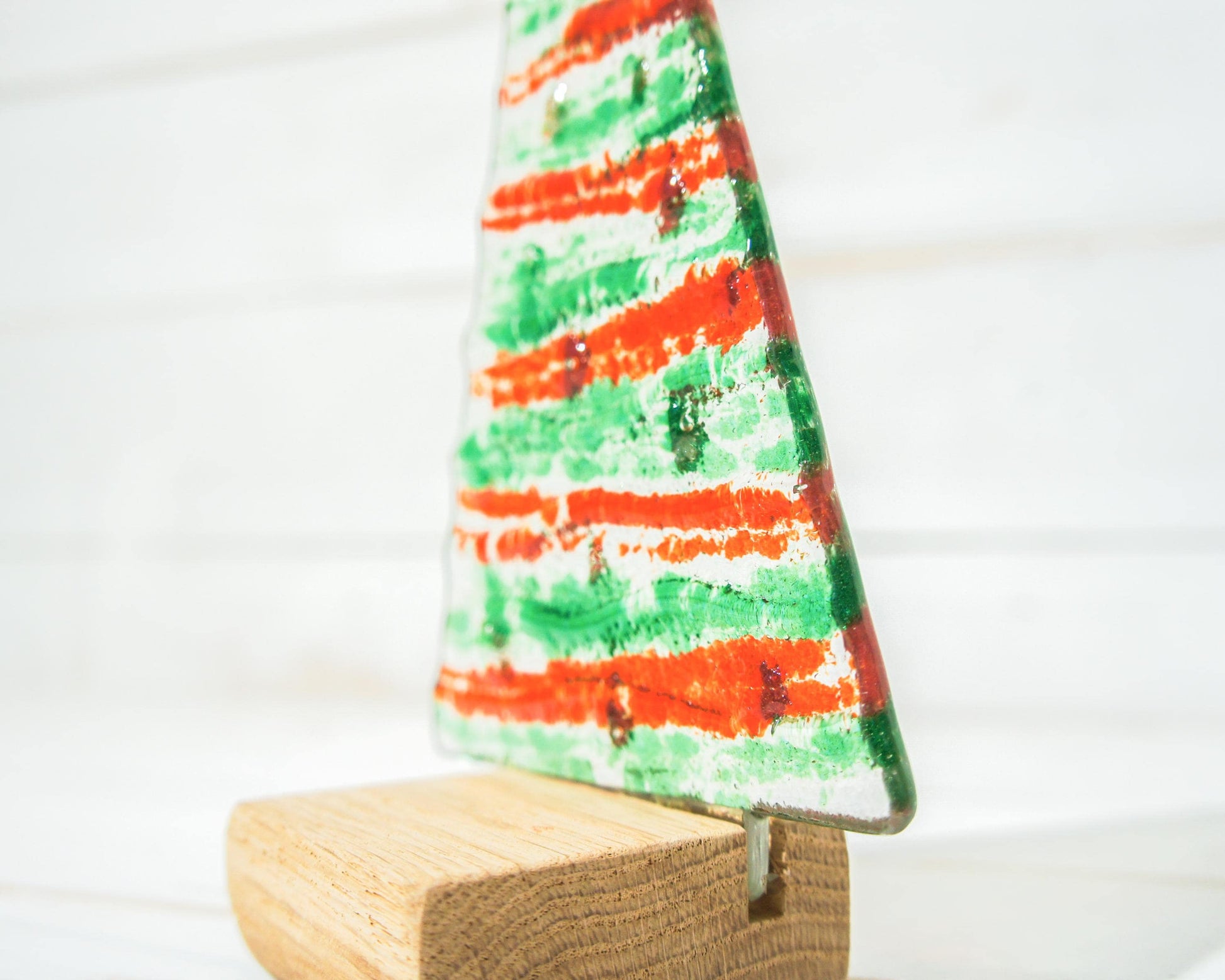 red green fused glass christmas decoration, glass christmas, glass christmas, glass christmas tree glass christmas ornament