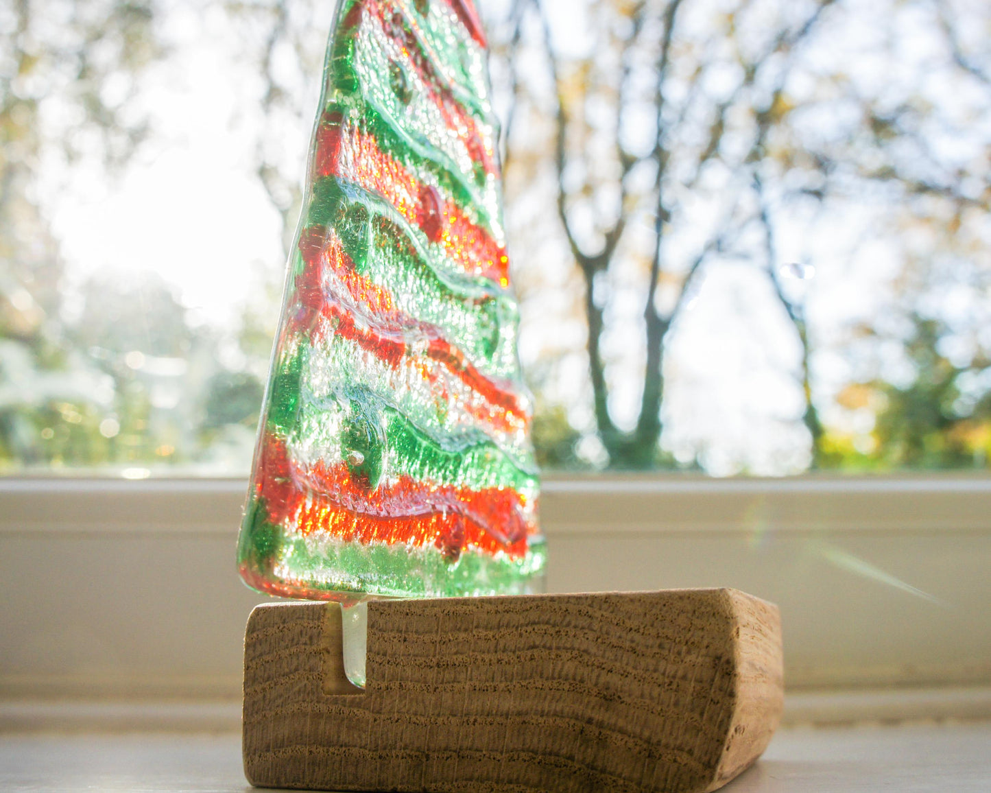 red green fused glass christmas decoration, glass christmas, glass christmas, glass christmas tree glass christmas ornament