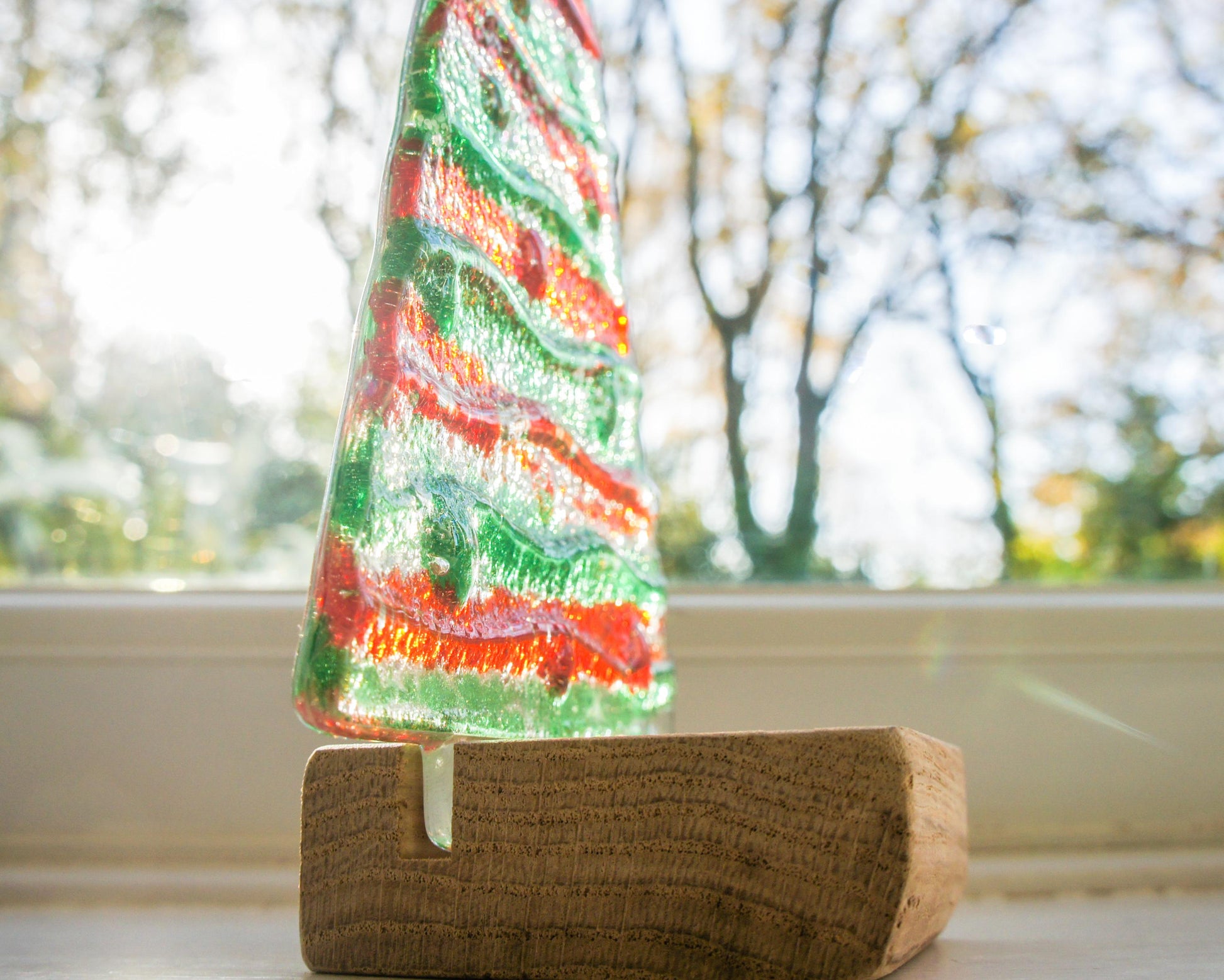 red green fused glass christmas decoration, glass christmas, glass christmas, glass christmas tree glass christmas ornament