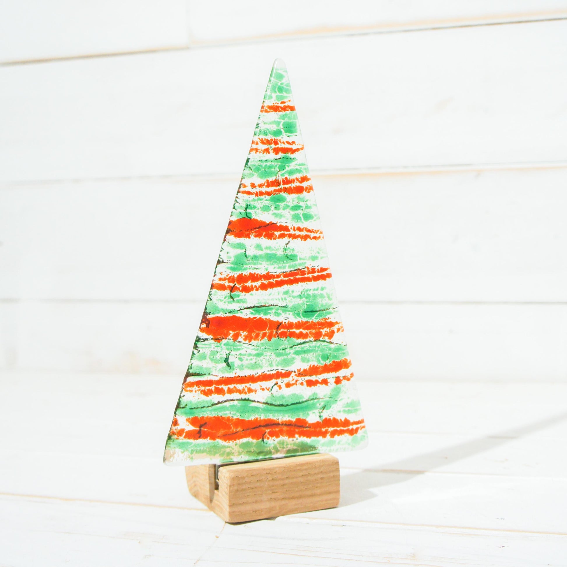 red green fused glass christmas decoration, glass christmas, glass christmas, glass christmas tree glass christmas ornament