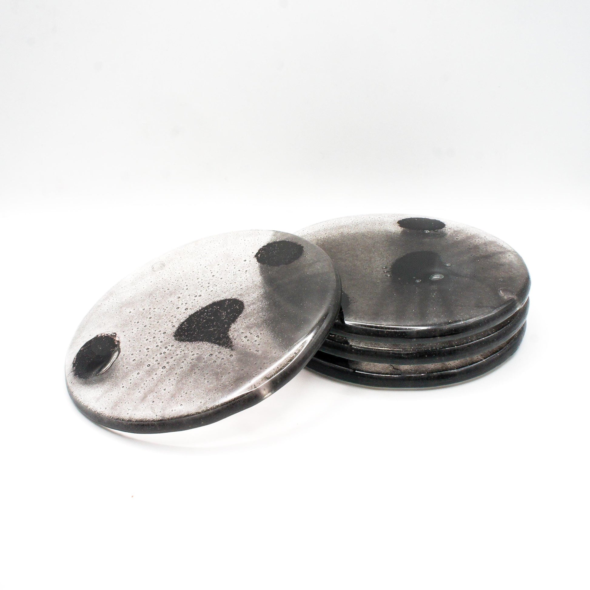 seal fused glass coaster
round coaster
handmade coaster seal
tile coaster seal face
house warming gift
beach house decor
black grey coaster
gift for her
handmade glass
sea glass art
coffee table decor
nautical decor
set of 4 round coasters