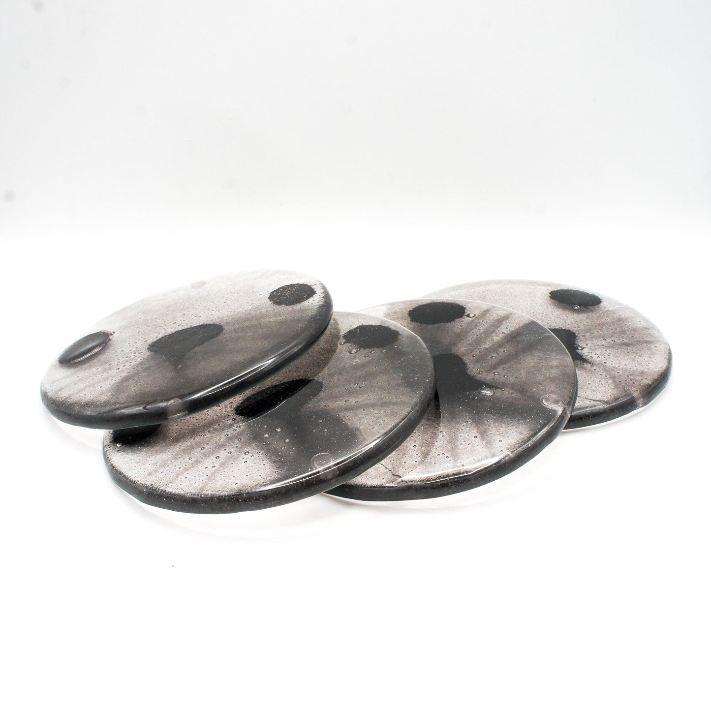 seal fused glass coaster
round coaster
handmade coaster seal
tile coaster seal face
house warming gift
beach house decor
black grey coaster
gift for her
handmade glass
sea glass art
coffee table decor
nautical decor
set of 4 round coasters