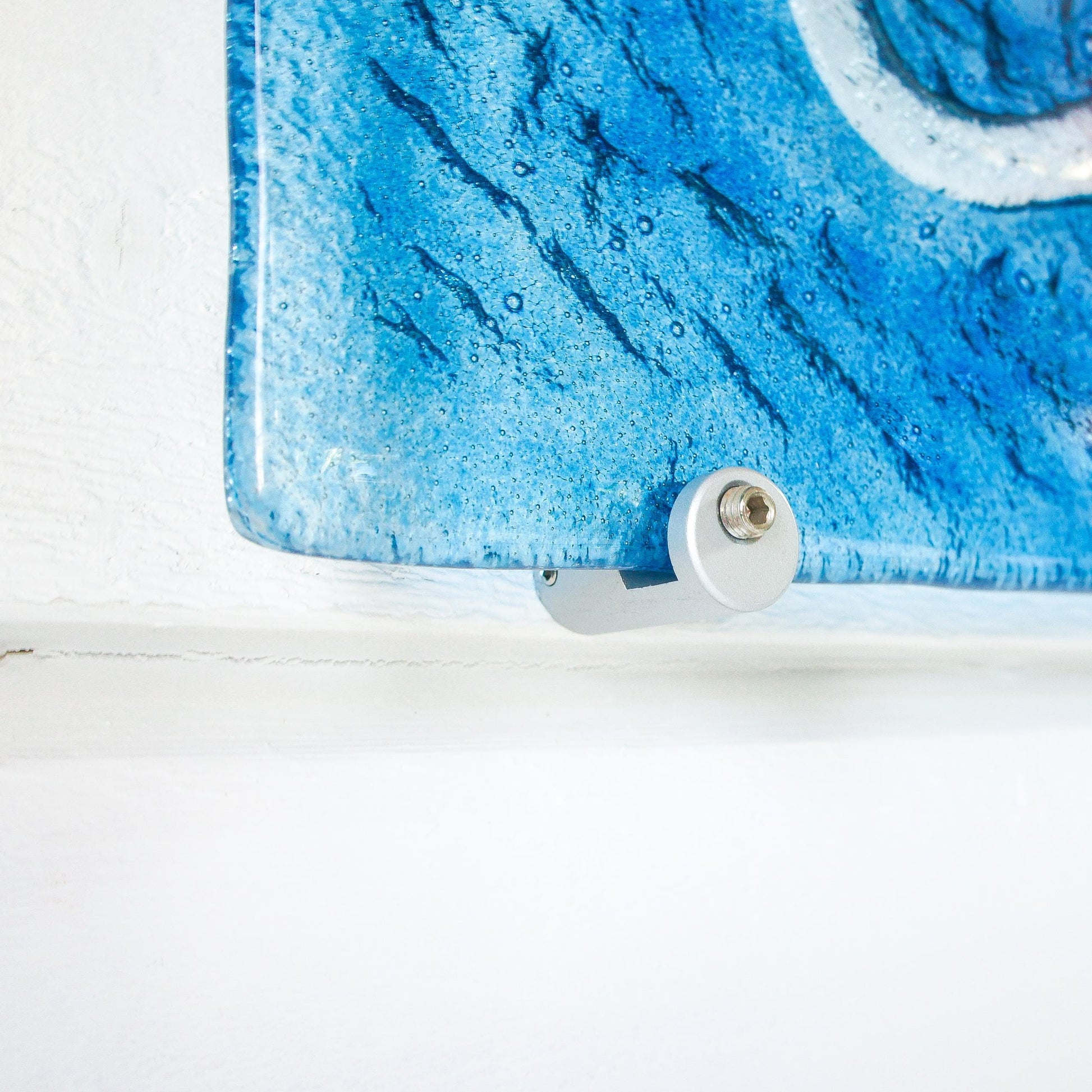 octopus art, wall hanging, blue wall art, wall sculpture, 3d wall art, bathroom art,orange octopus, extra wall art, fused glass art wall decor, modern art, nautical blue orange, square sea glass