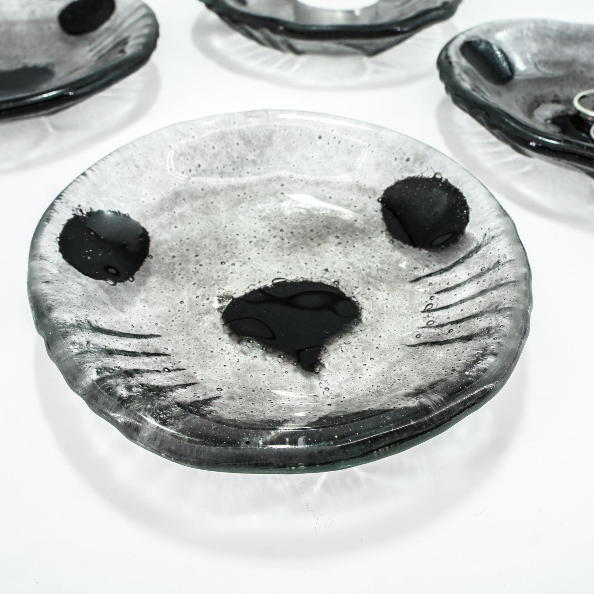 Seal Glass Trinket Dish 12.5cm(5"), fused glass ring holder, ring dish, jewelry bowl, earring holder, tea light gift for her, seal gift