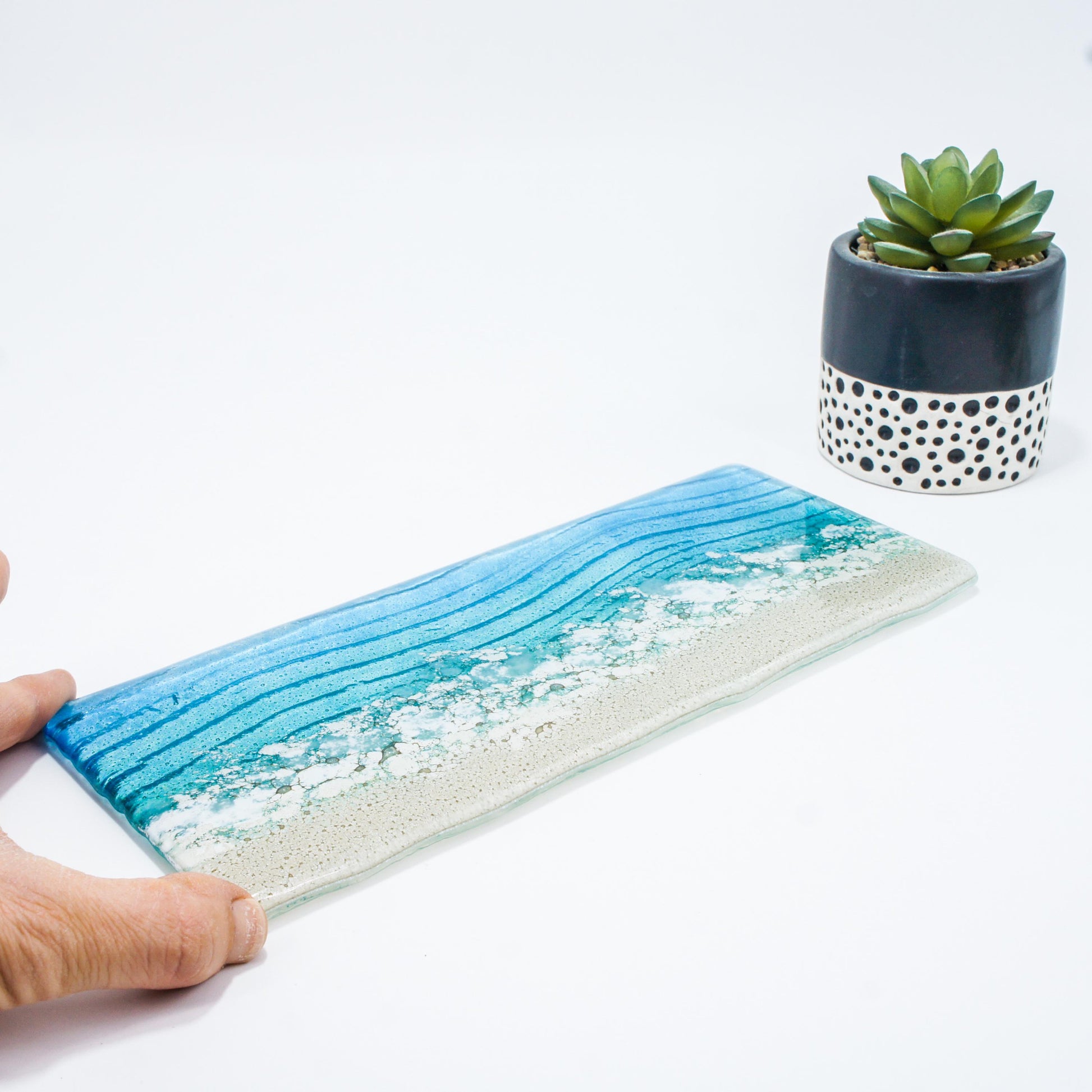 office accessory
tea light stand
fused glass candle
candle display
coastal handmade
tea light tray
gift for her
teal candle stand
blue candle holder
christmas gifts
coastal home present
turquoise home gift