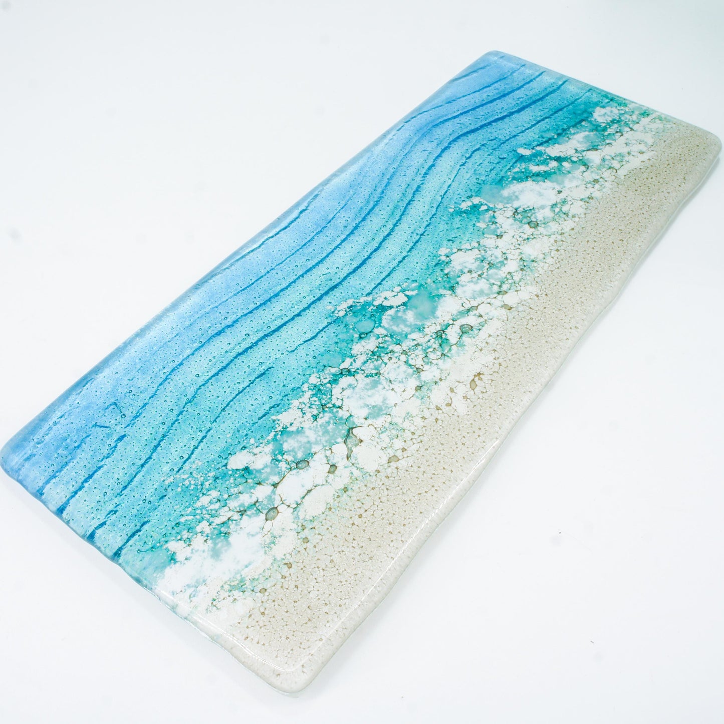 office accessory
tea light stand
fused glass candle
candle display
coastal handmade
tea light tray
gift for her
teal candle stand
blue candle holder
christmas gifts
coastal home present
turquoise home gift