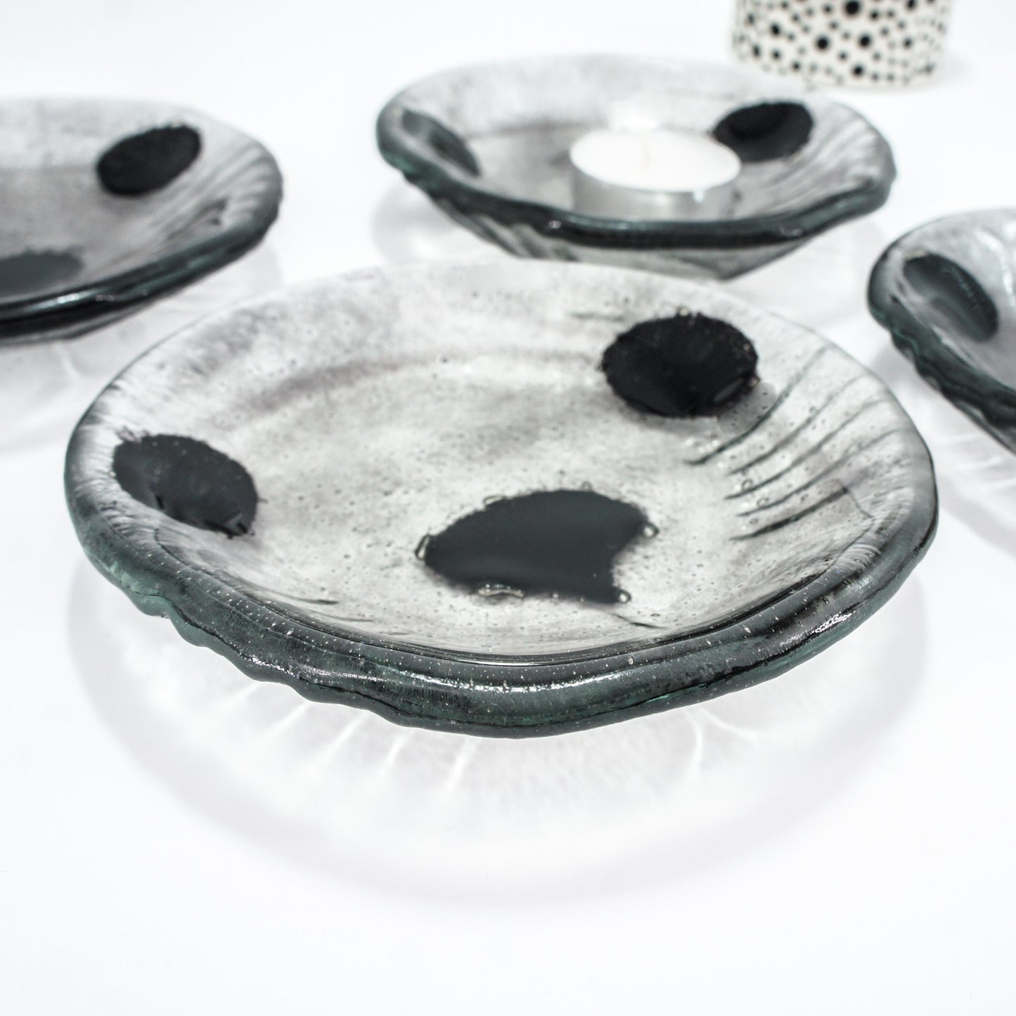 Seal Glass Trinket Dish 12.5cm(5"), fused glass ring holder, ring dish, jewelry bowl, earring holder, tea light gift for her, seal gift