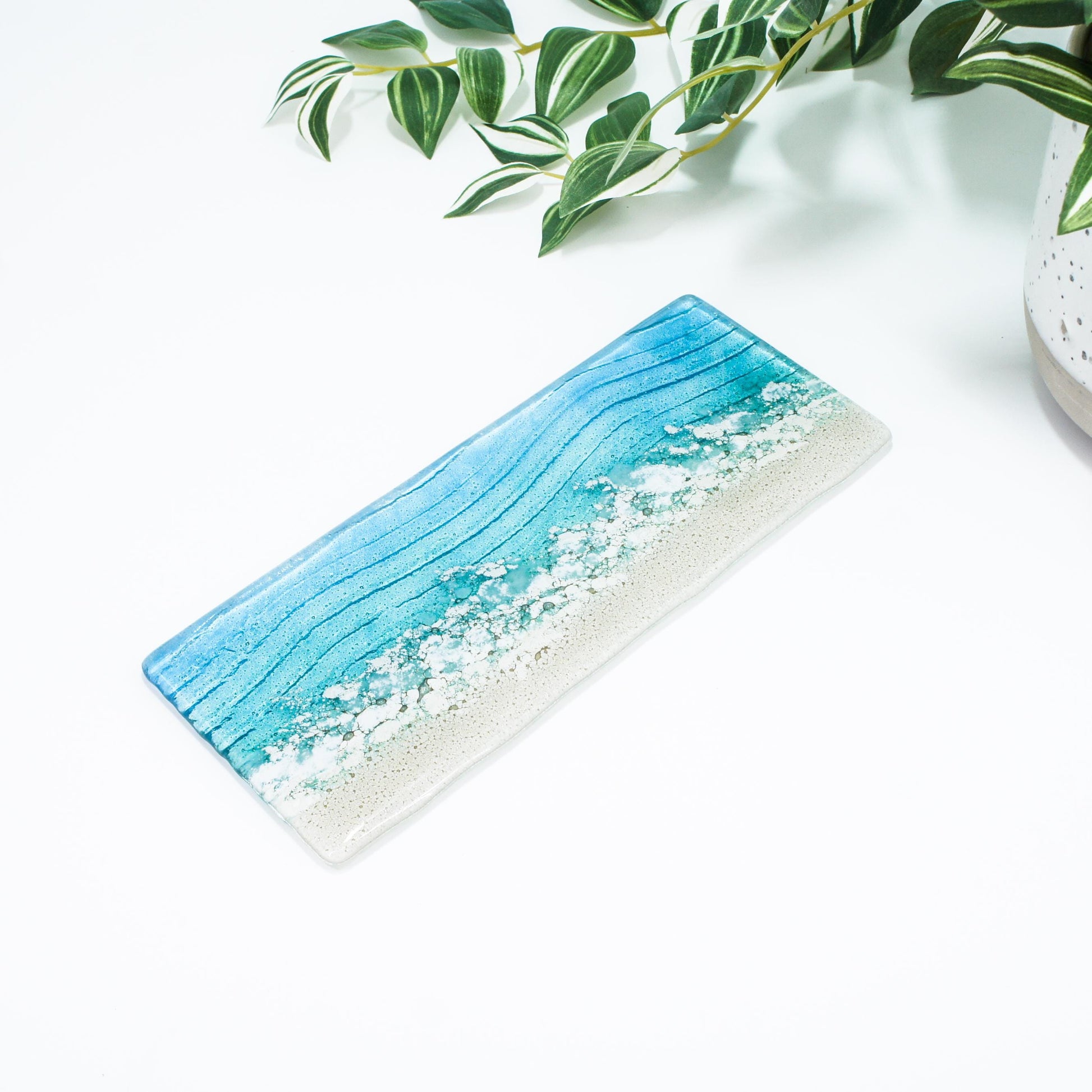 office accessory
tea light stand
fused glass candle
candle display
coastal handmade
tea light tray
gift for her
teal candle stand
blue candle holder
christmas gifts
coastal home present
turquoise home gift