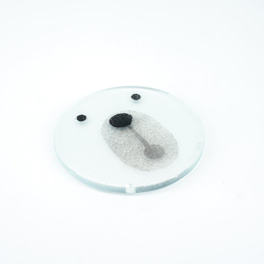 1 round polar bear face fused glass coaster
1 Polar Bear Fused Glass Coaster 11cm(4 1/3"), white polar bear round coaster, sea glass art, single coaster, handmade glass