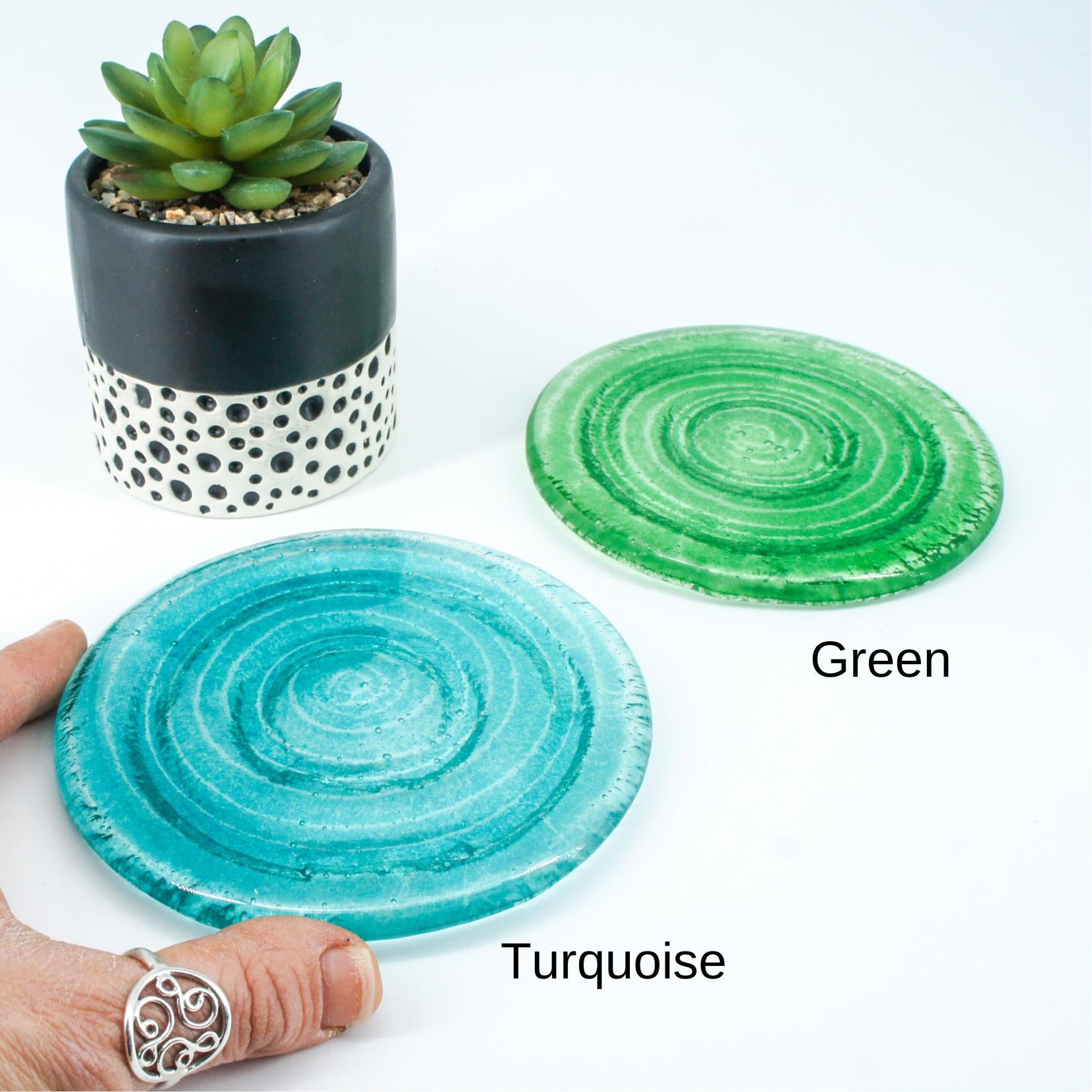 hostess gift
coaster set
round glass coasters
wedding present
gift set
wine lovers gift
personalised coaster
tea coffee
new home gift
fused glass coasters
tableware glassware
glass placemats
set of 6