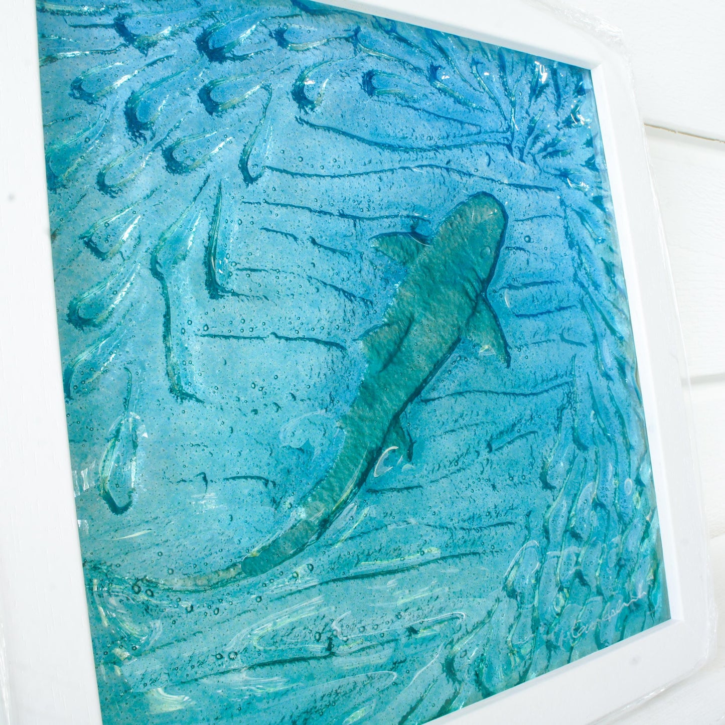 close up of shark art, gift for man