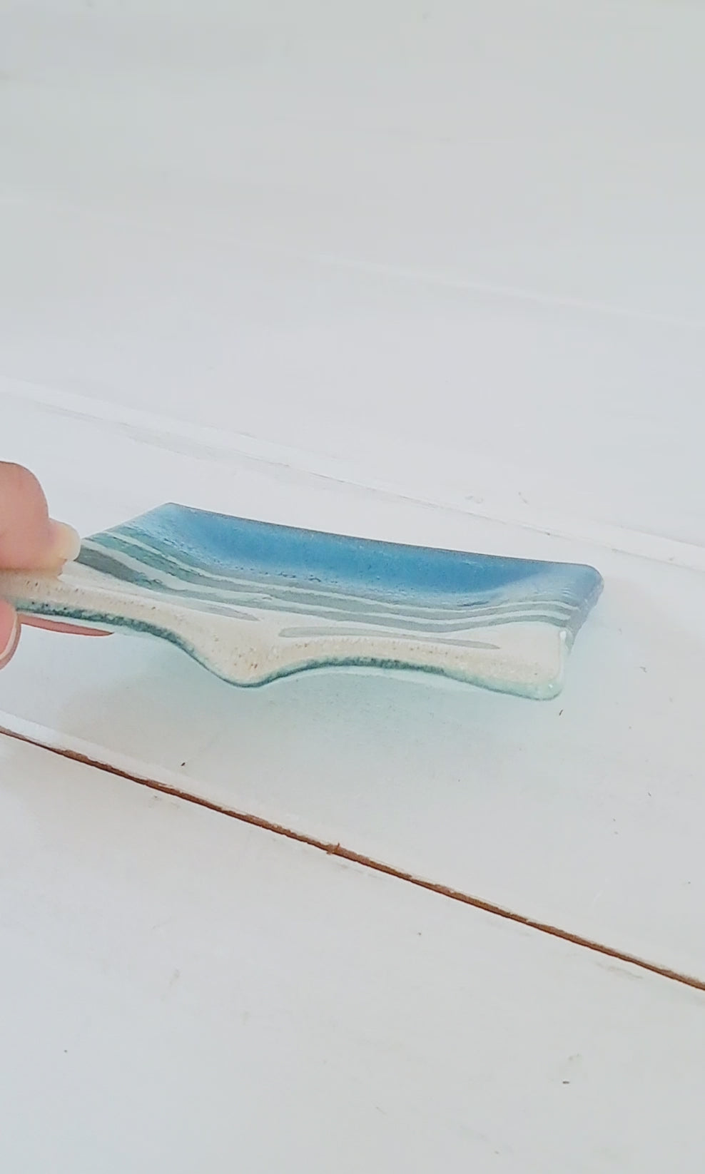 beach glass soap dish