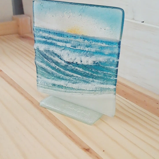 Wave Small Sun Suncatcher Glass Art