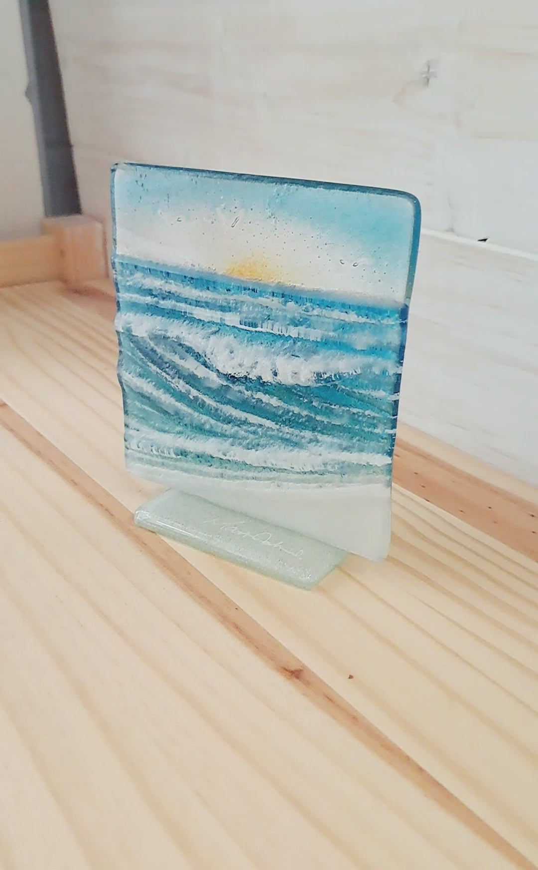Wave Small Sun Suncatcher Glass Art