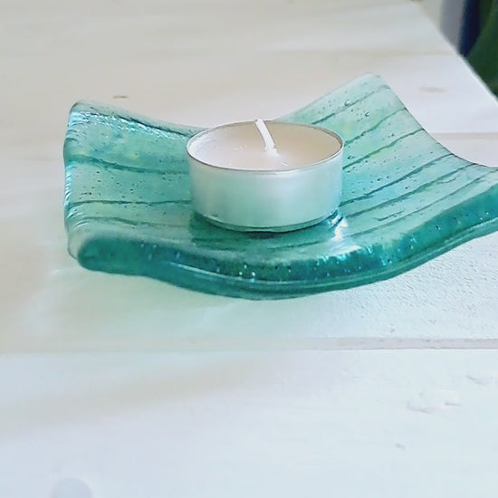 Turquoise Seabed Glass Dish 10cm(4")