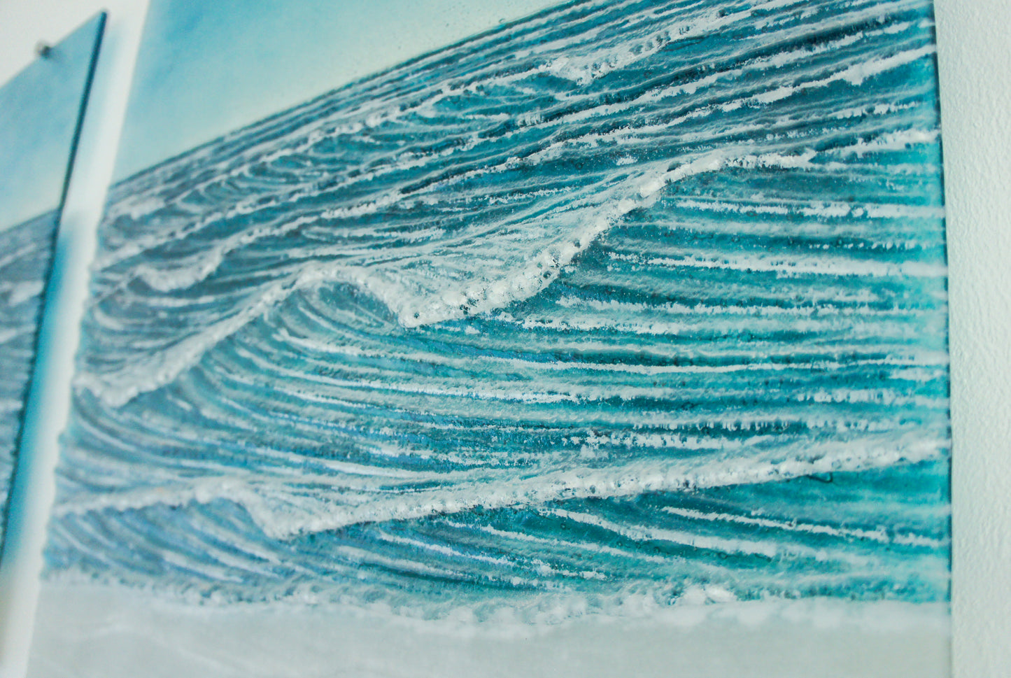 Large Triptych Wave Wall Panels - Left&Right 30x60cm (12x24")/Middle 60x60cm (24x24") with 9 fixings