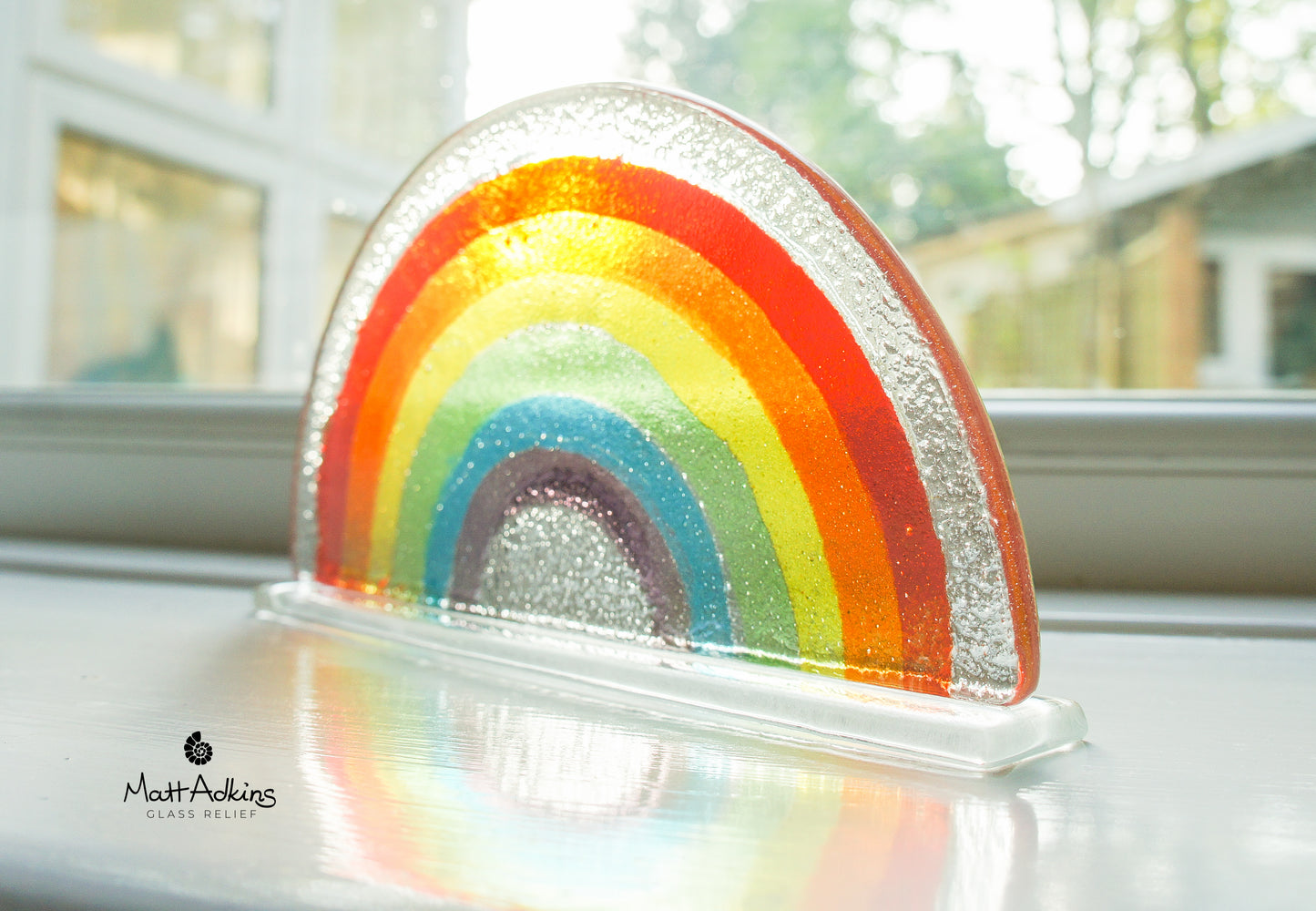 2 Rainbow Suncatchers - Bundle: 1 Freestanding + 1 Hanging - 19x10cm (7 1/2x4")