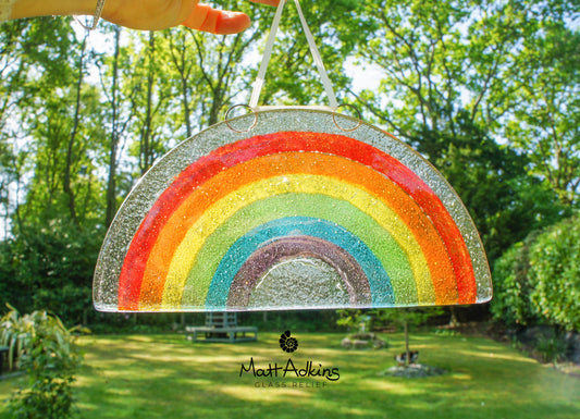 Rainbow Glass Suncatcher - Hanging - 19x10cm(7 1/2x4")