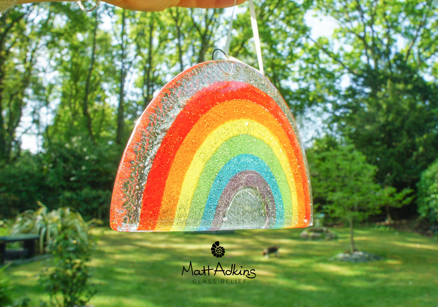 Rainbow Glass Suncatcher - Hanging - 19x10cm(7 1/2x4")