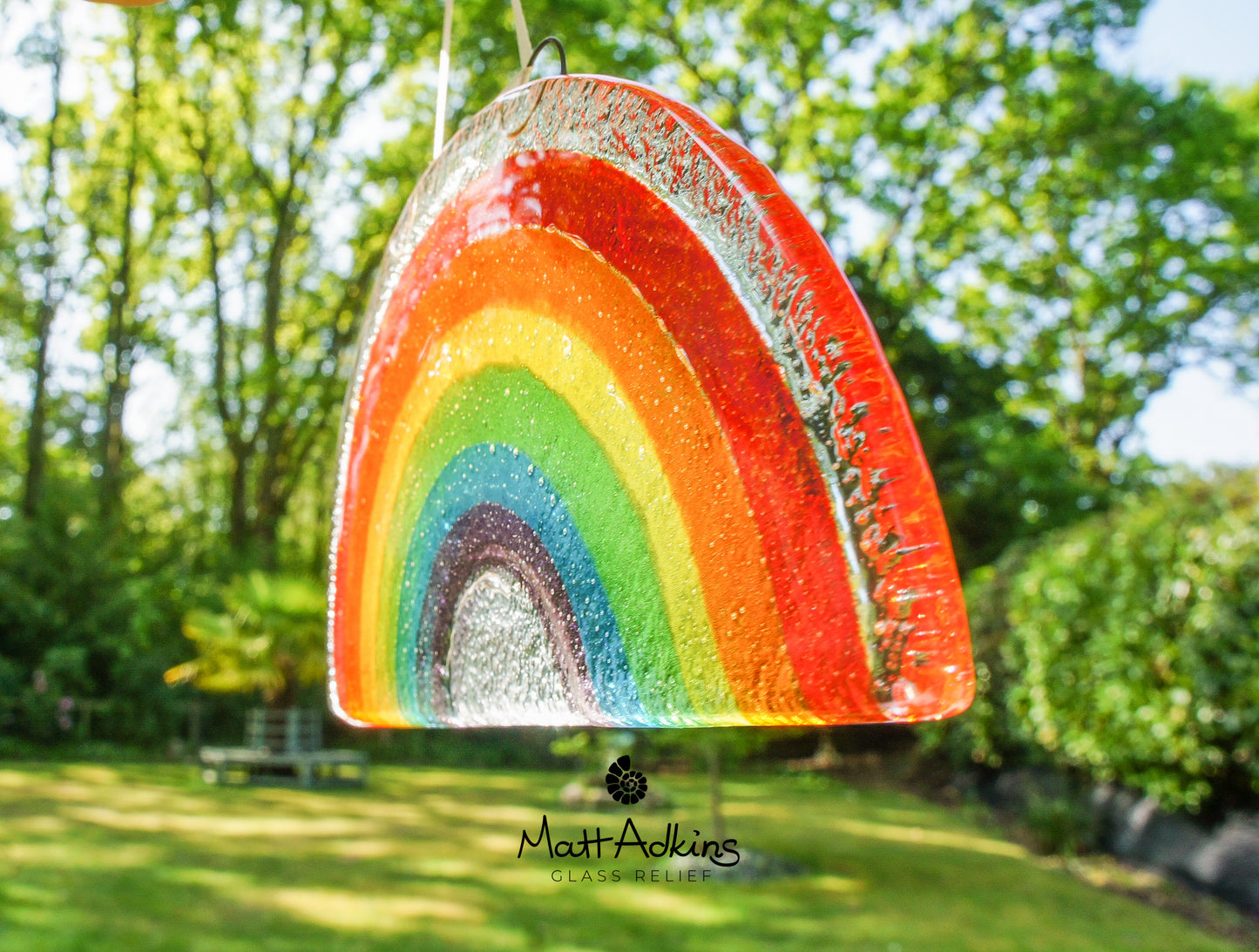 Rainbow Glass Suncatcher - Hanging - 19x10cm(7 1/2x4")