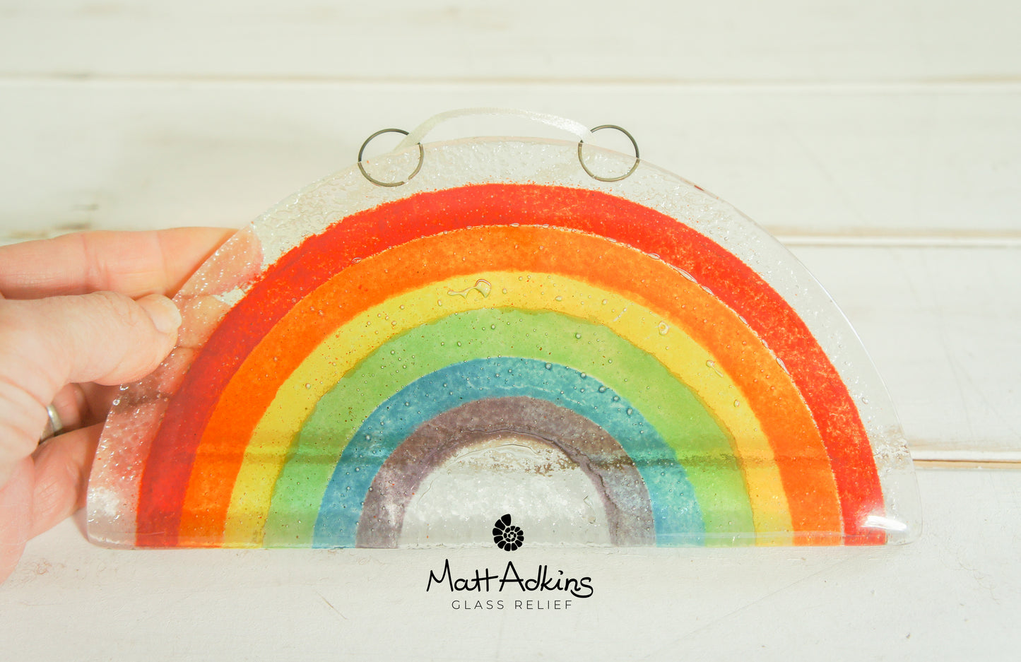 Rainbow Glass Suncatcher - Hanging - 19x10cm(7 1/2x4")