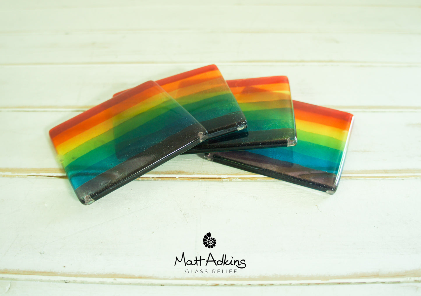 4 Rainbow Coasters