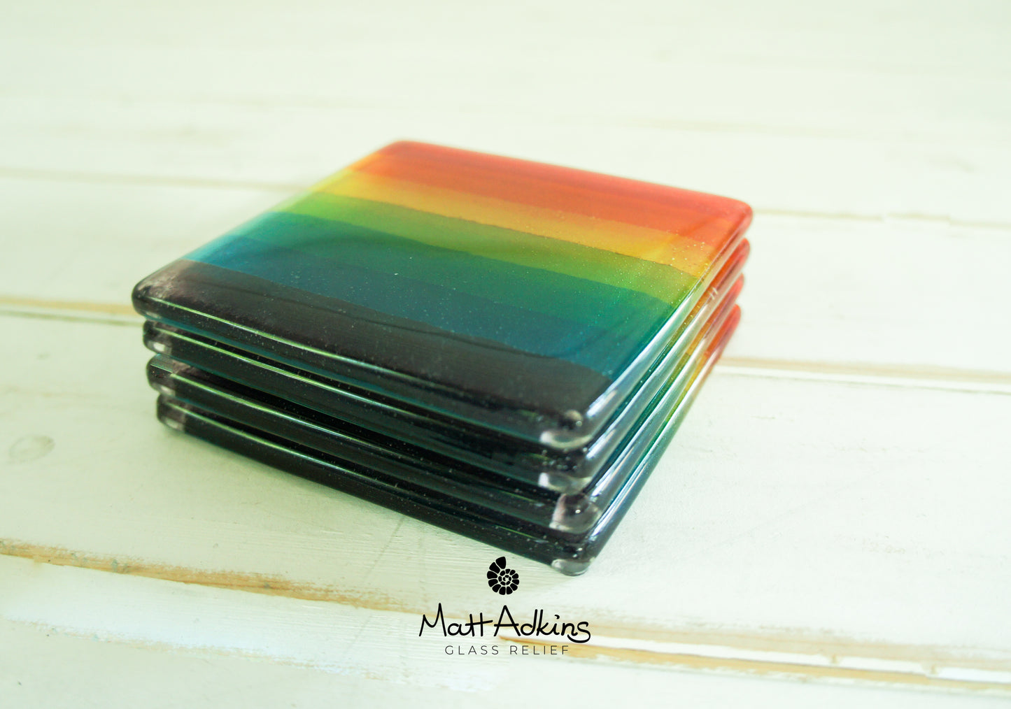 4 Rainbow Coasters