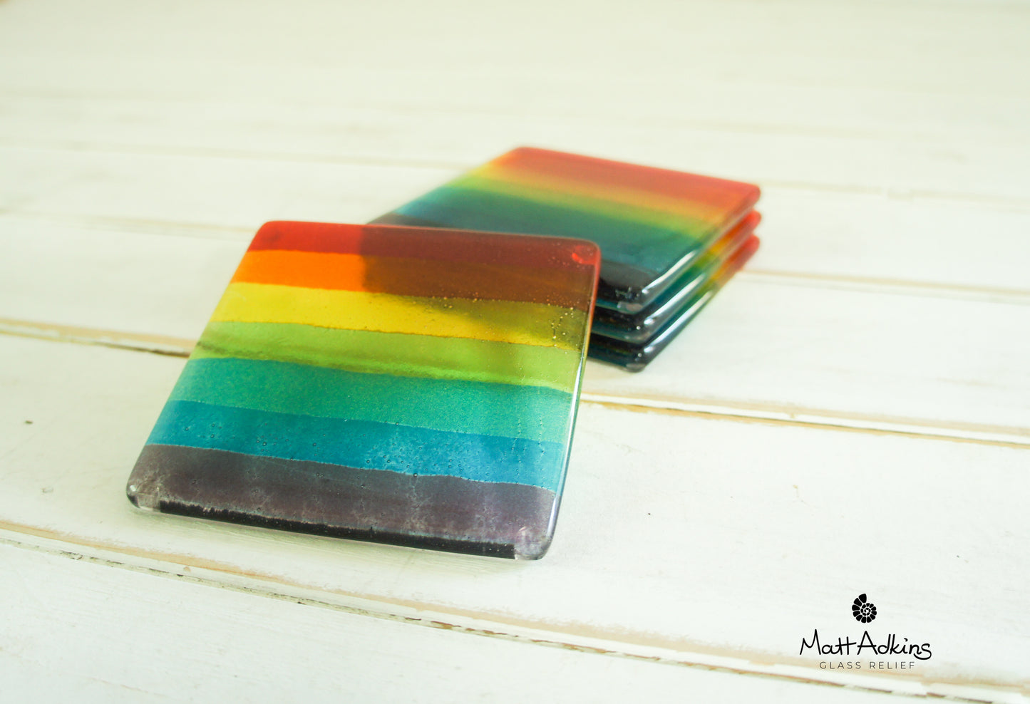 4 Rainbow Coasters