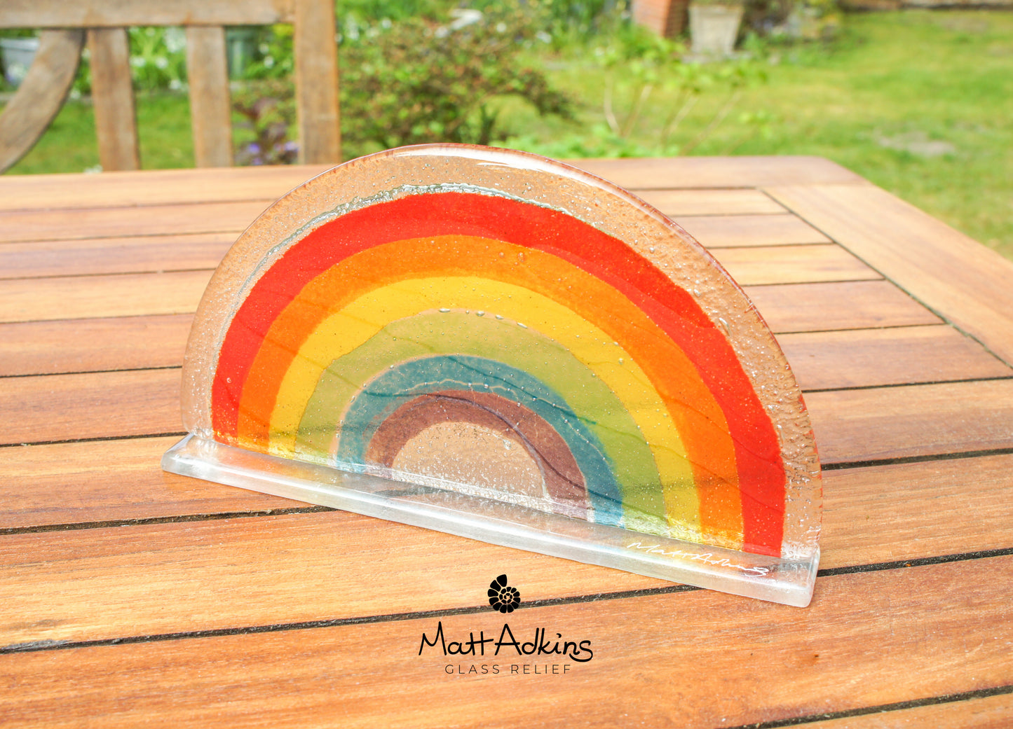 2 Rainbow Suncatchers - Bundle: 1 Freestanding + 1 Hanging - 19x10cm (7 1/2x4")