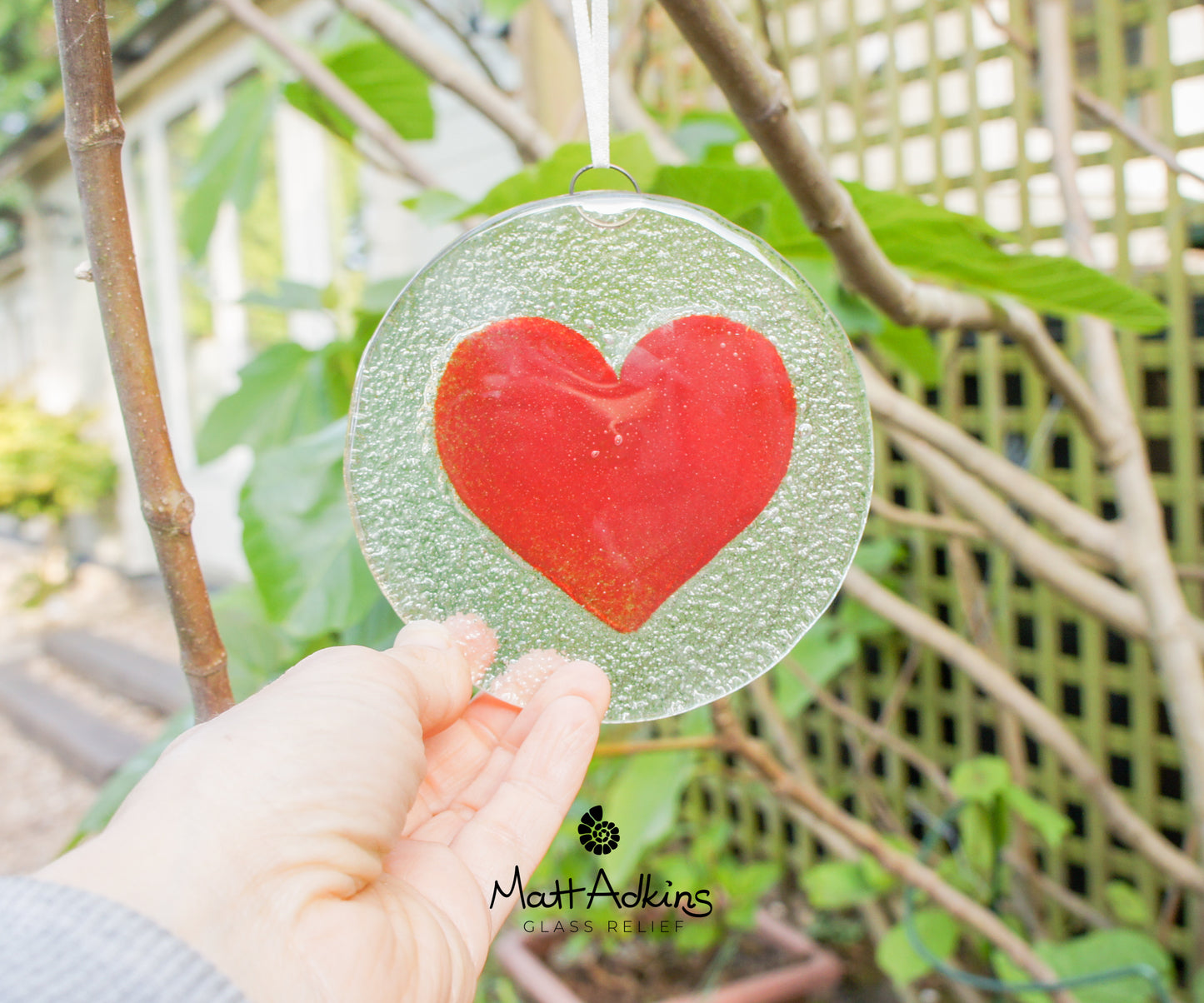 Red Heart Suncatcher - 12cm(5")